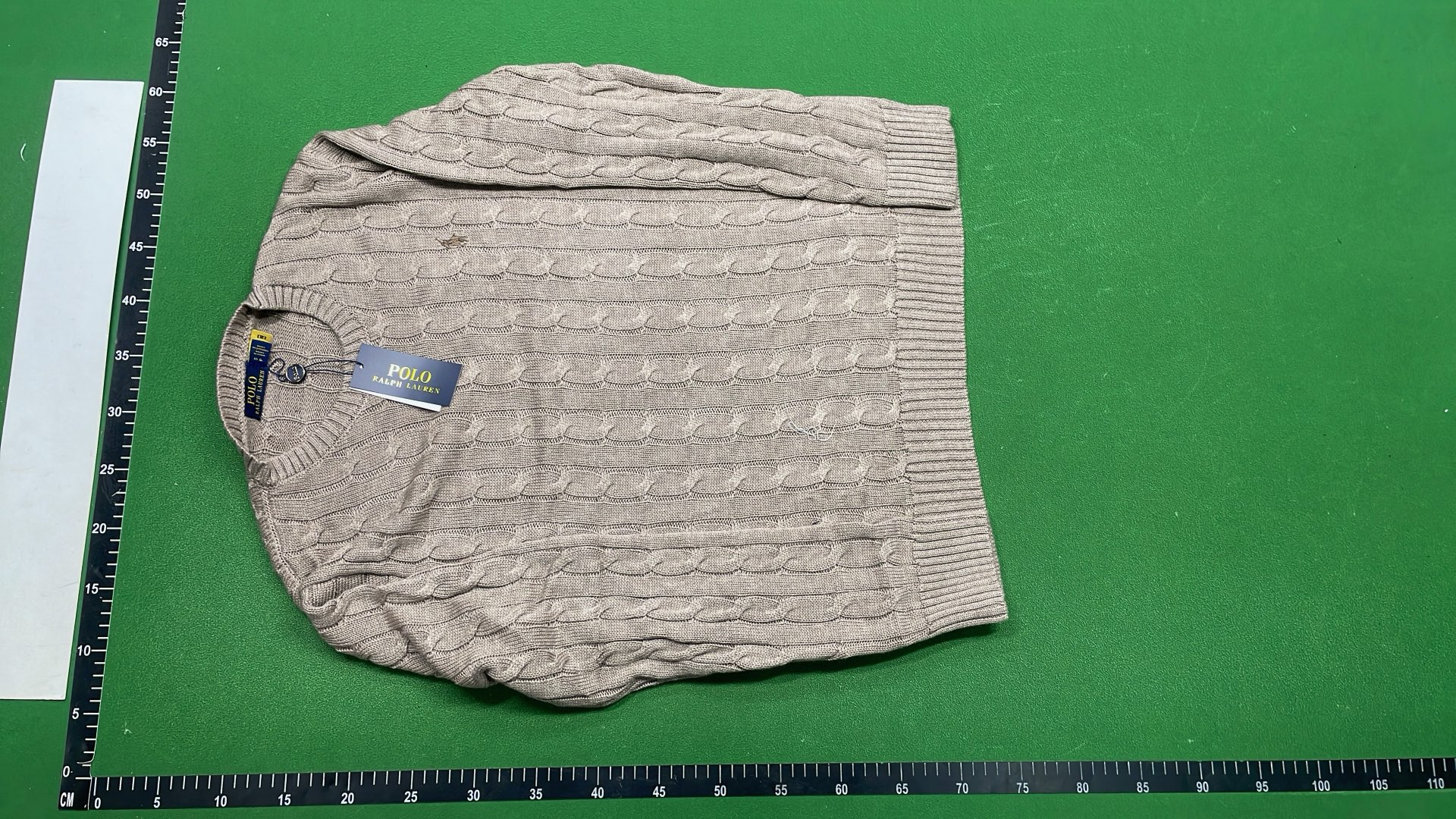 Green Cable Knit Sweater with Pony Logo