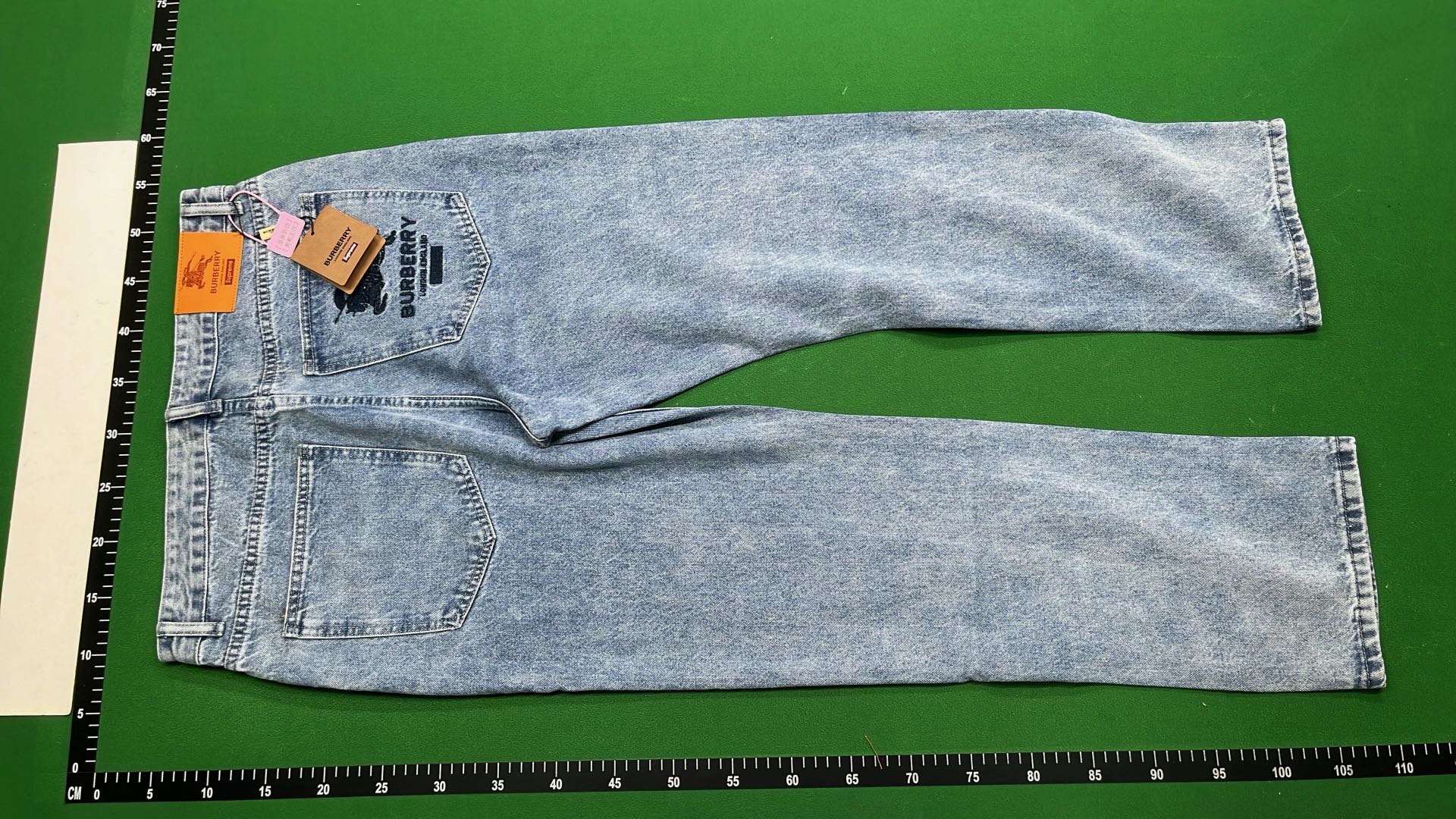 Burberry Light Blue Denim Jeans with Equestrian Knight Logo