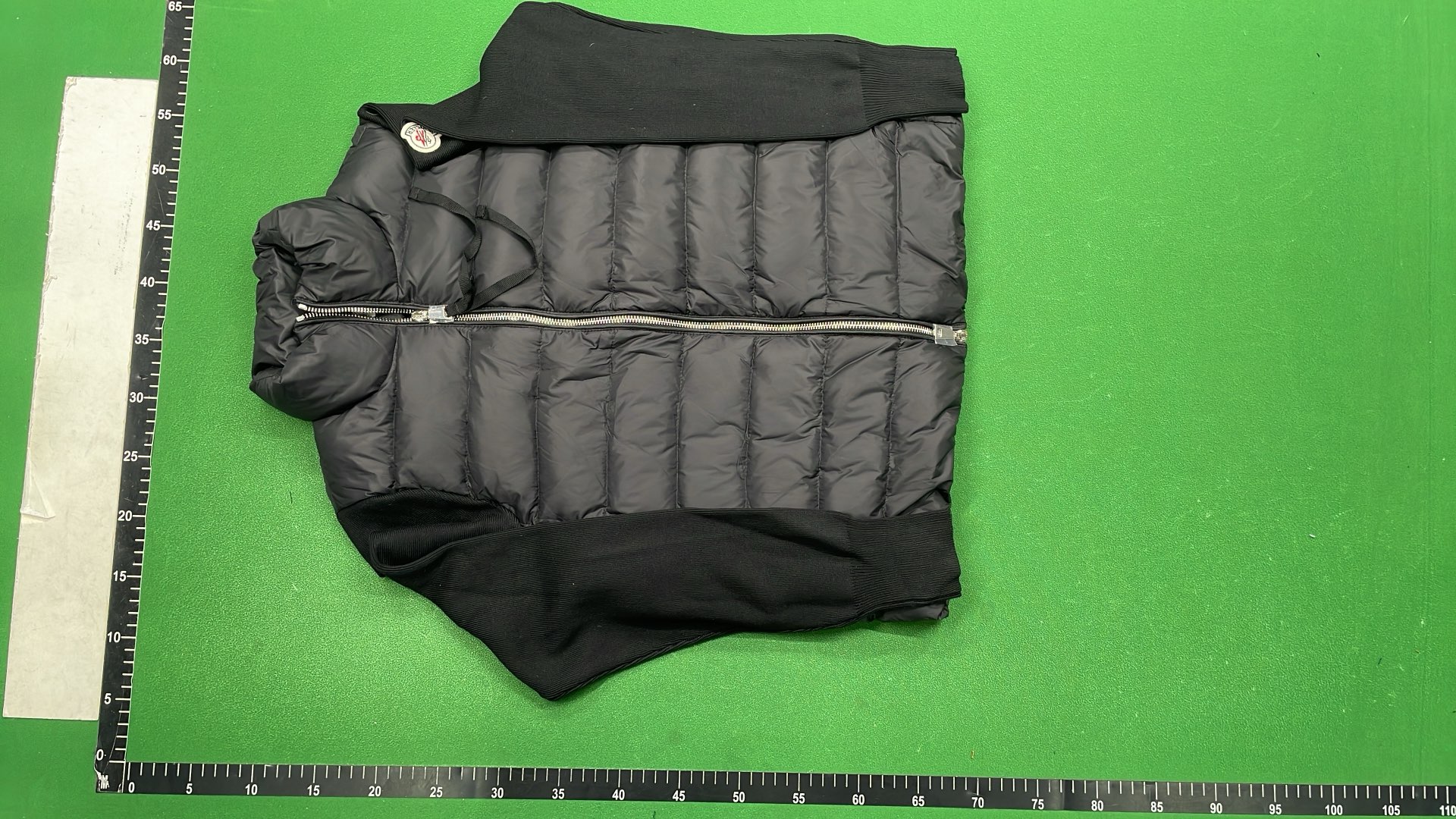 Moncler Lightweight Quilted Down Jacket in Black and Cream