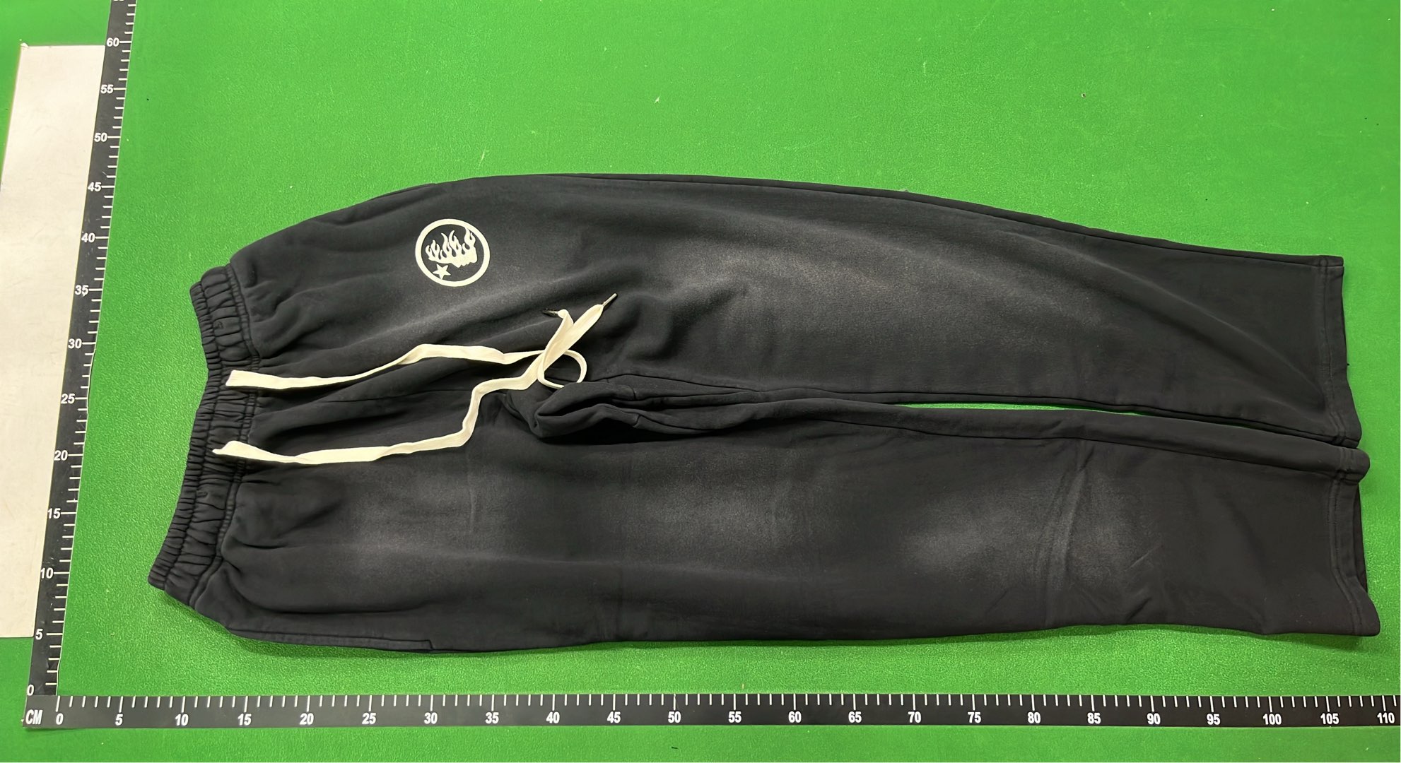 Black Drawstring Pants with Logo Patch