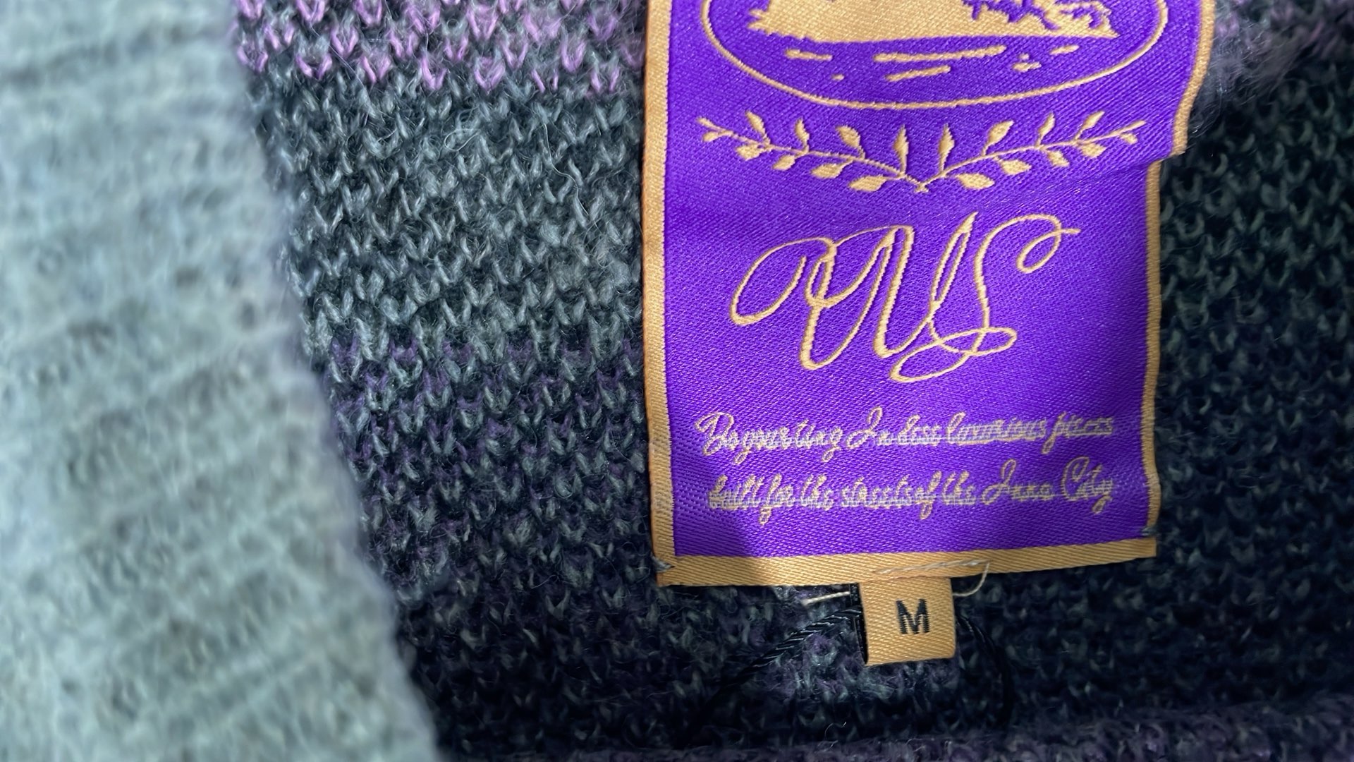 Purple Camo Knit Sweater for Men