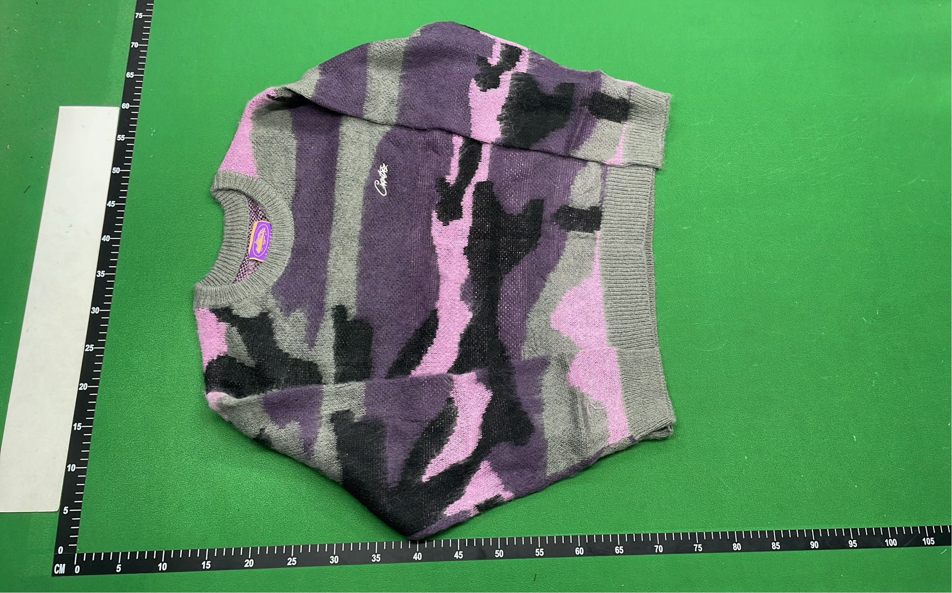 Purple Camo Knit Sweater for Men