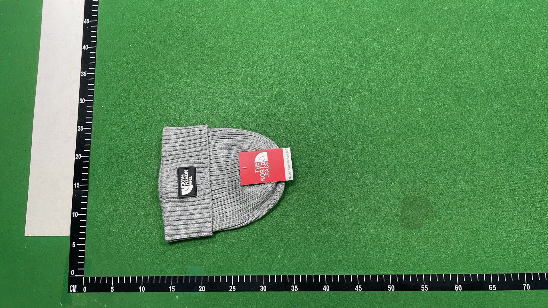 The North Face Black Ribbed Beanie Hat with Logo Patch
