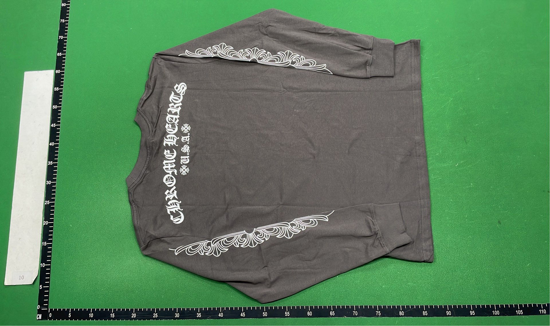 White Long Sleeve T-Shirt with Gothic Lettering