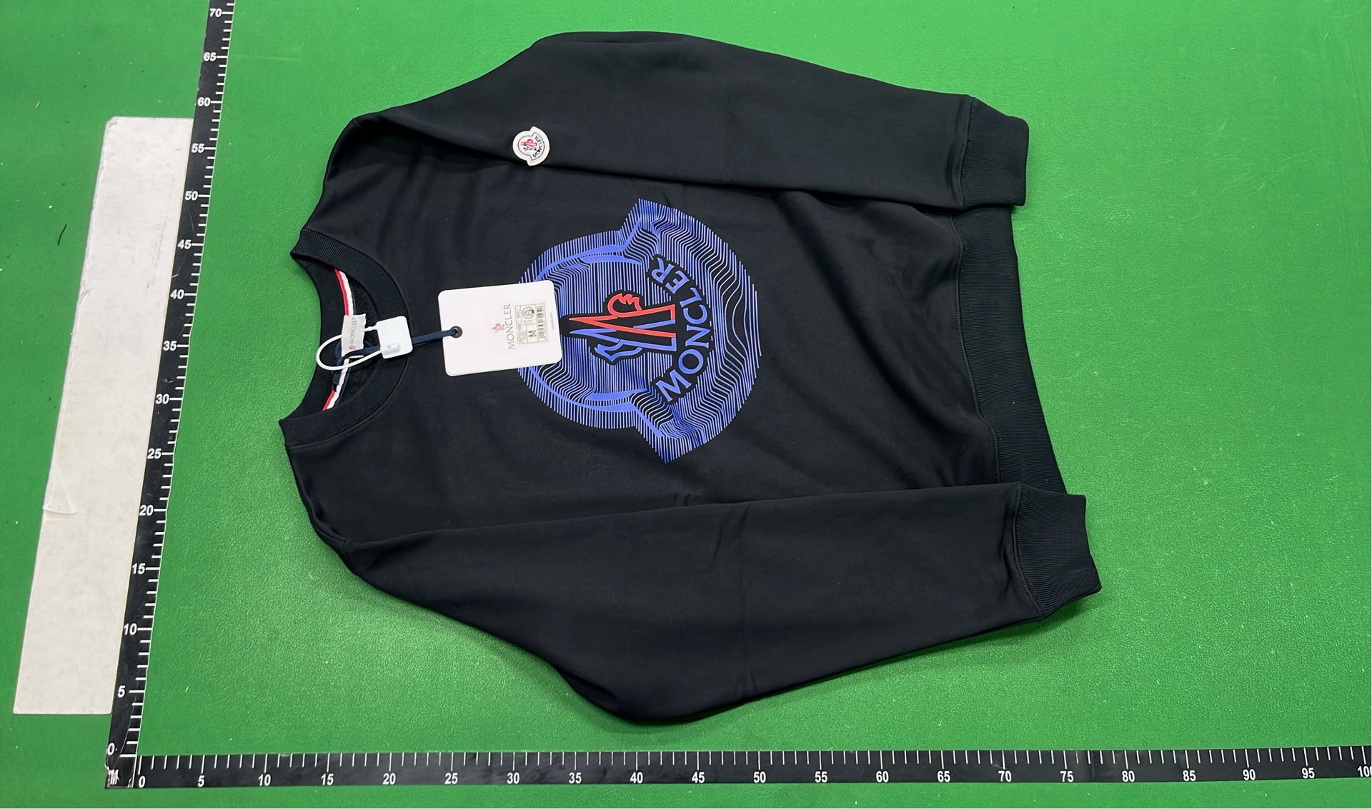 Moncler White Sweatshirt with Red Logo Print