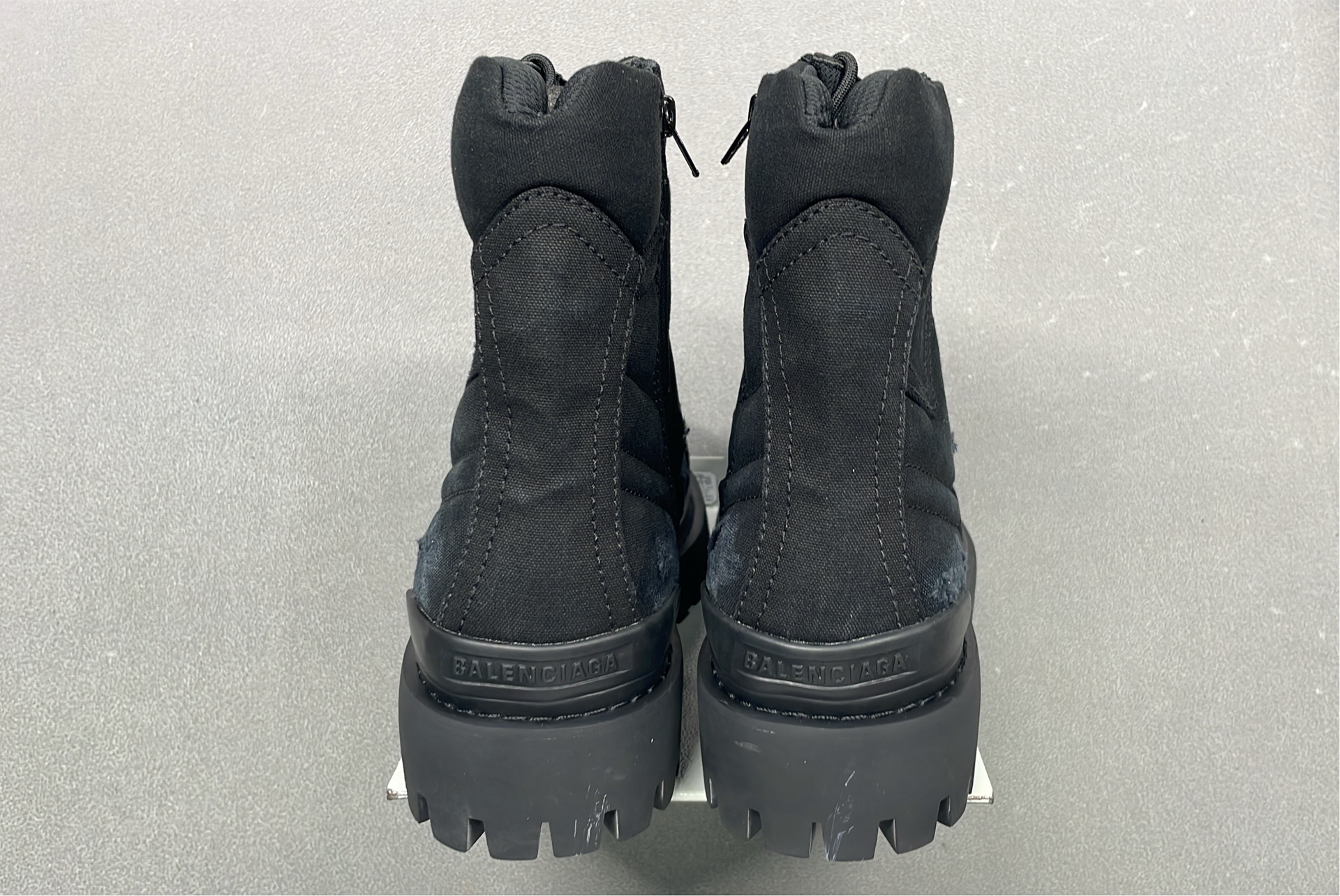 Black High-Top Lace-Up Combat Boots