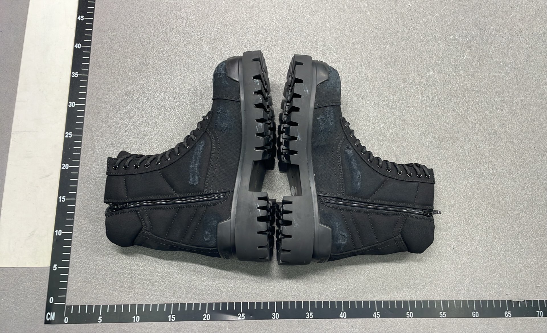 Black High-Top Lace-Up Combat Boots