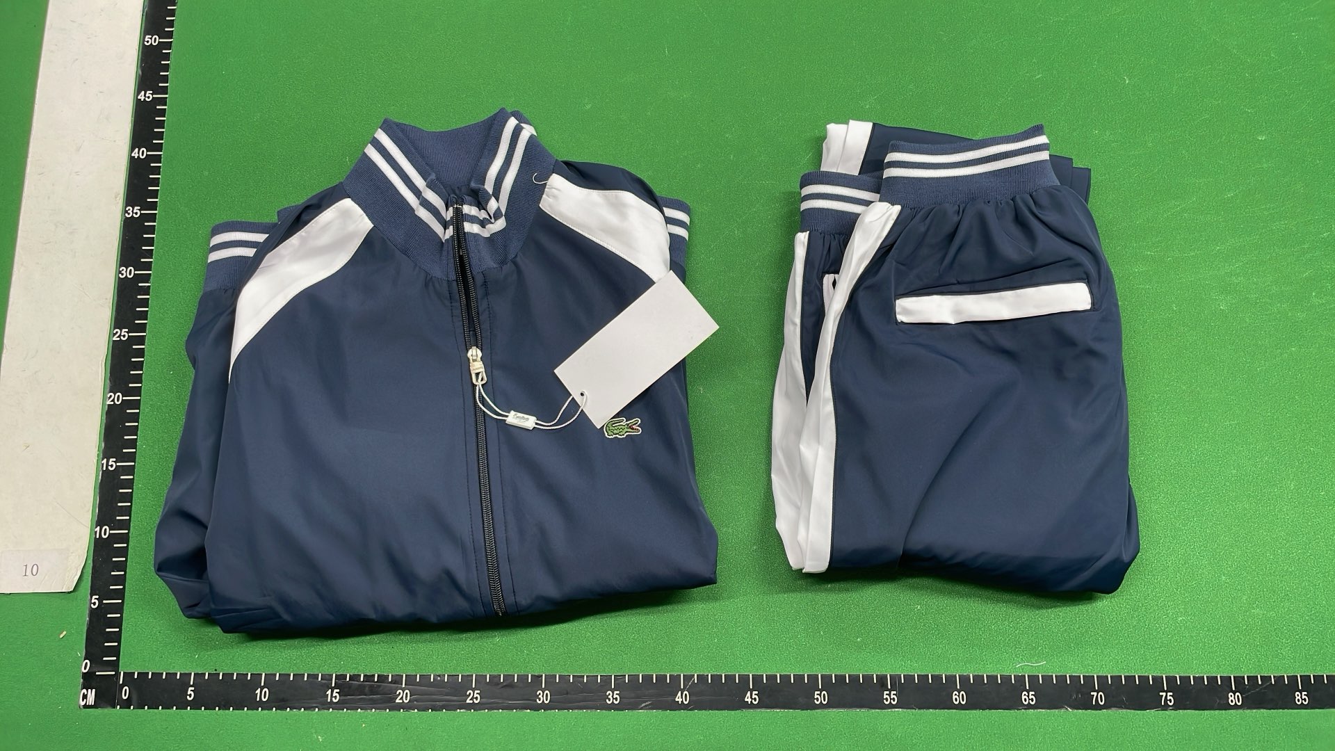 Lacoste Men's White and Green Sport Set Track Jacket and Pants