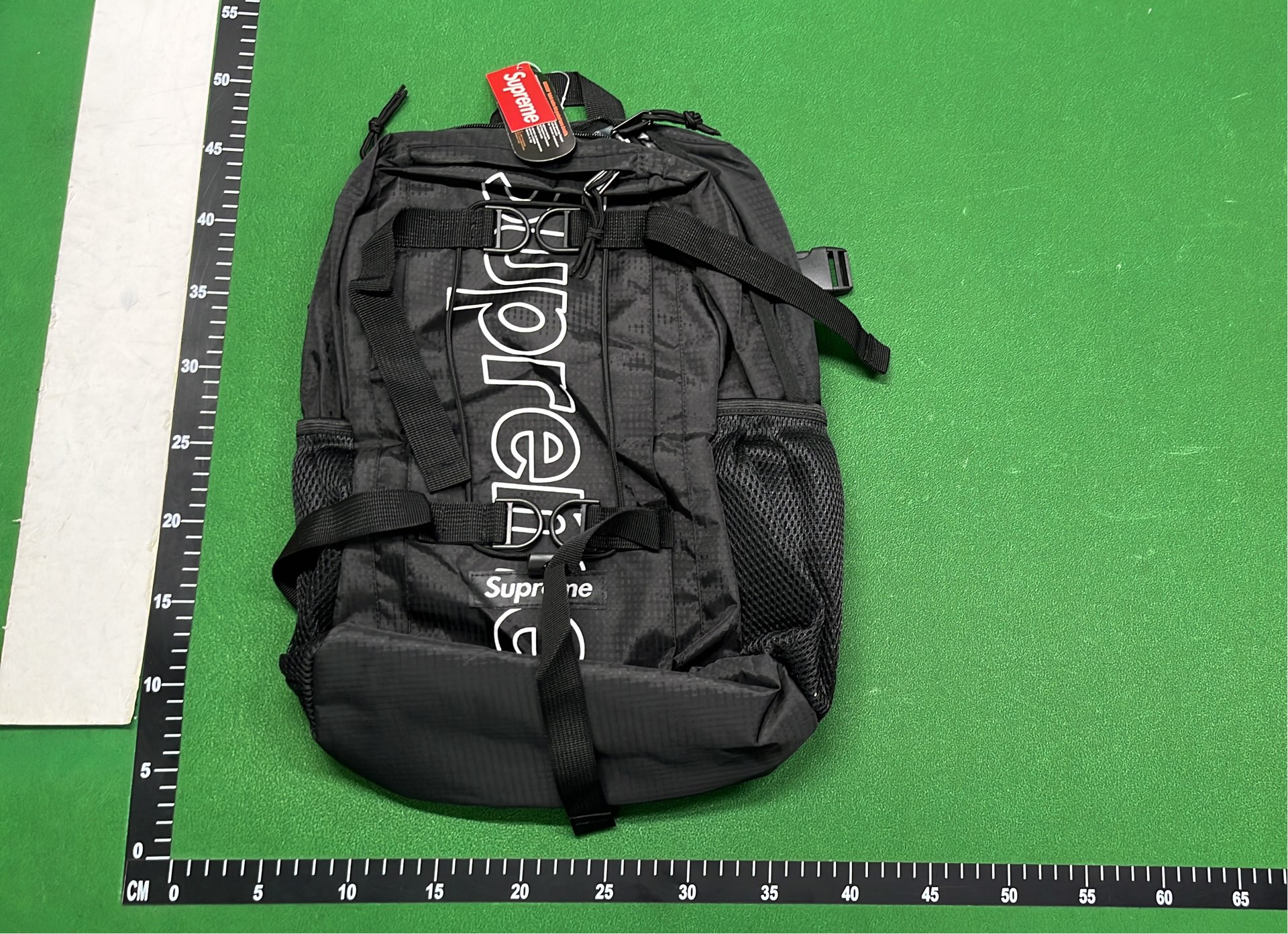 Supreme Black Backpack with Vertical Logo