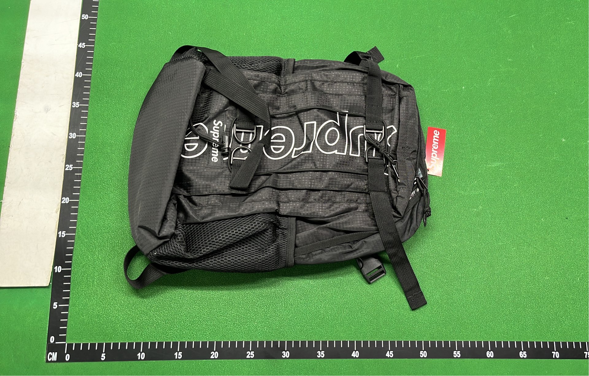 Supreme Black Backpack with Vertical Logo