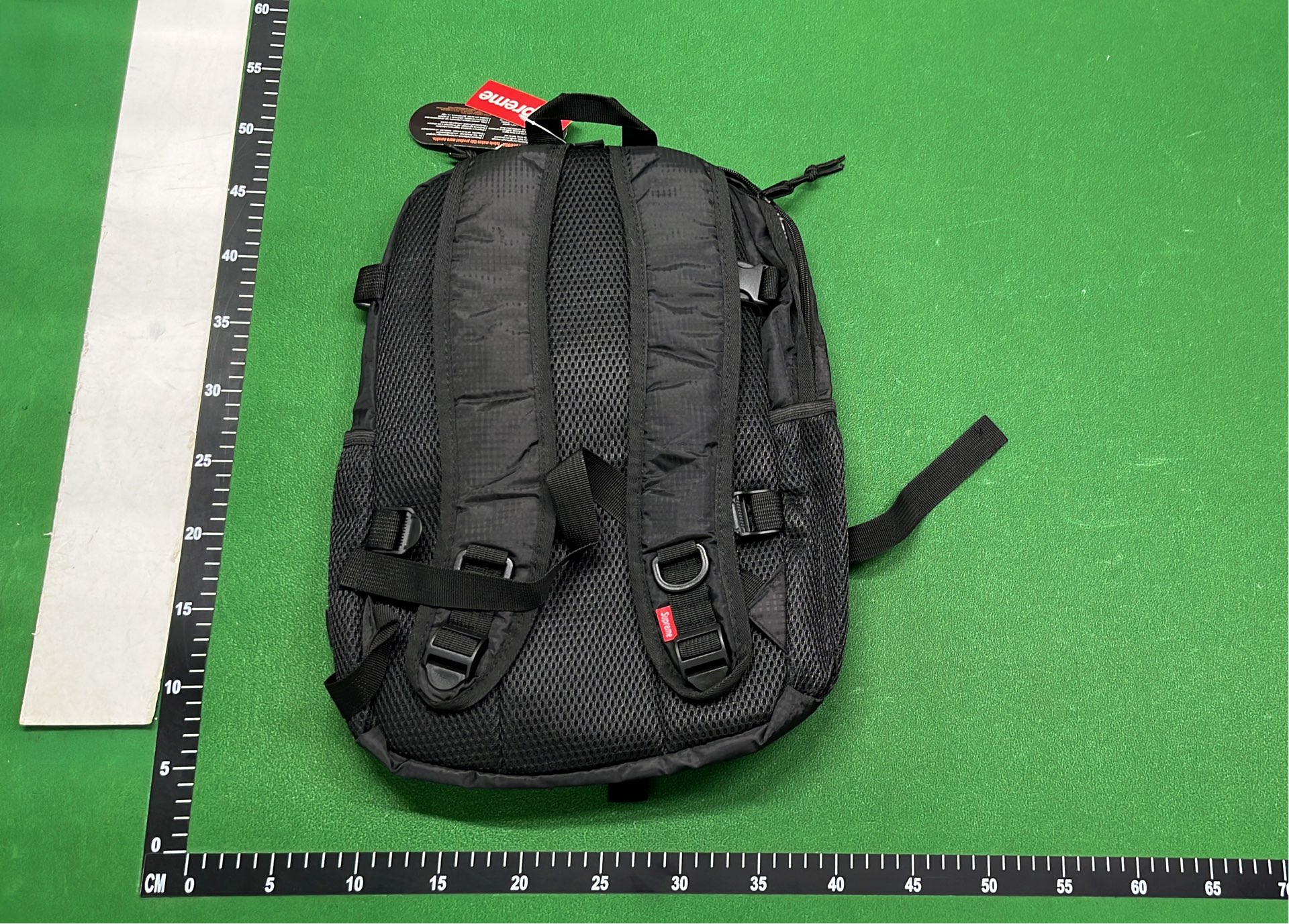 Supreme Black Backpack with Vertical Logo
