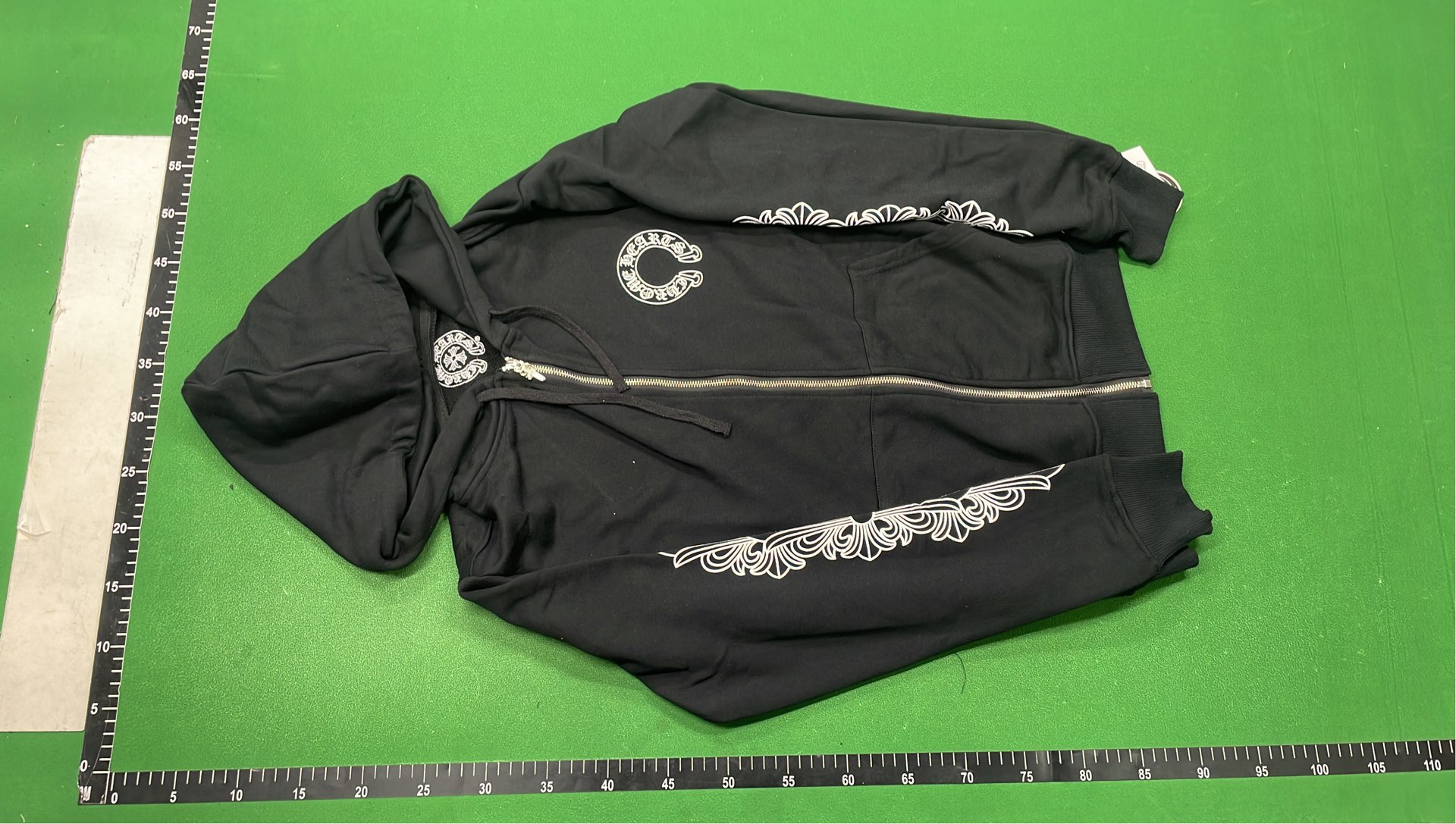 Chrome Hearts Black Hoodie with White Graphic Design