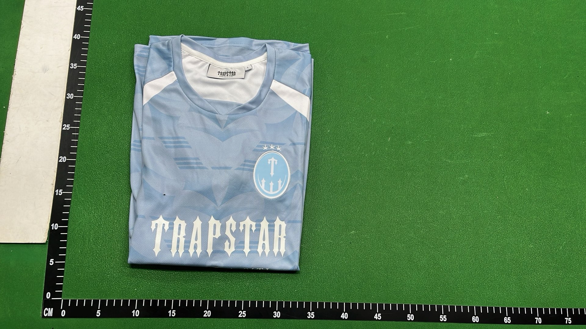 Nike Light Blue Soccer Jersey with Geometric Pattern