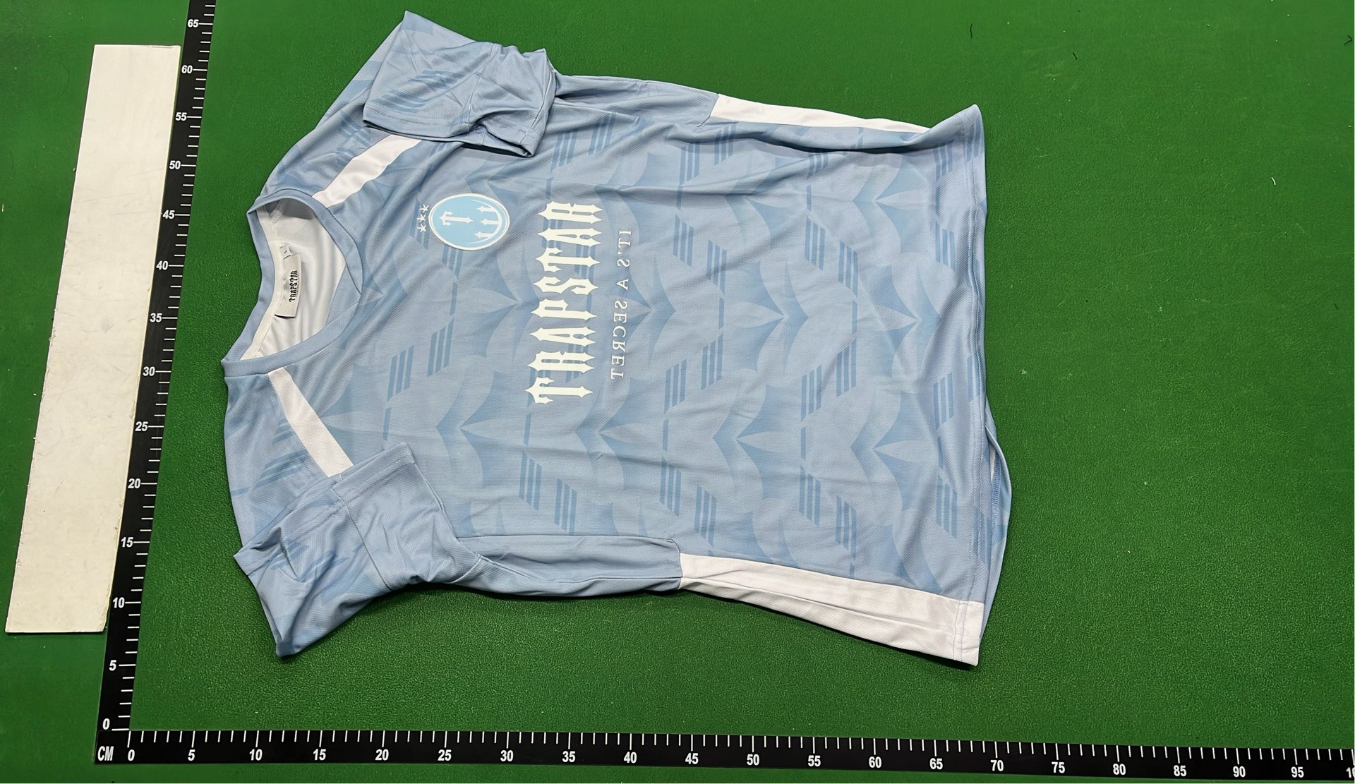 Nike Light Blue Soccer Jersey with Geometric Pattern