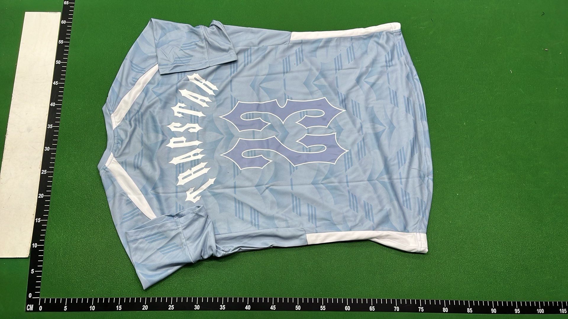 Nike Light Blue Soccer Jersey with Geometric Pattern