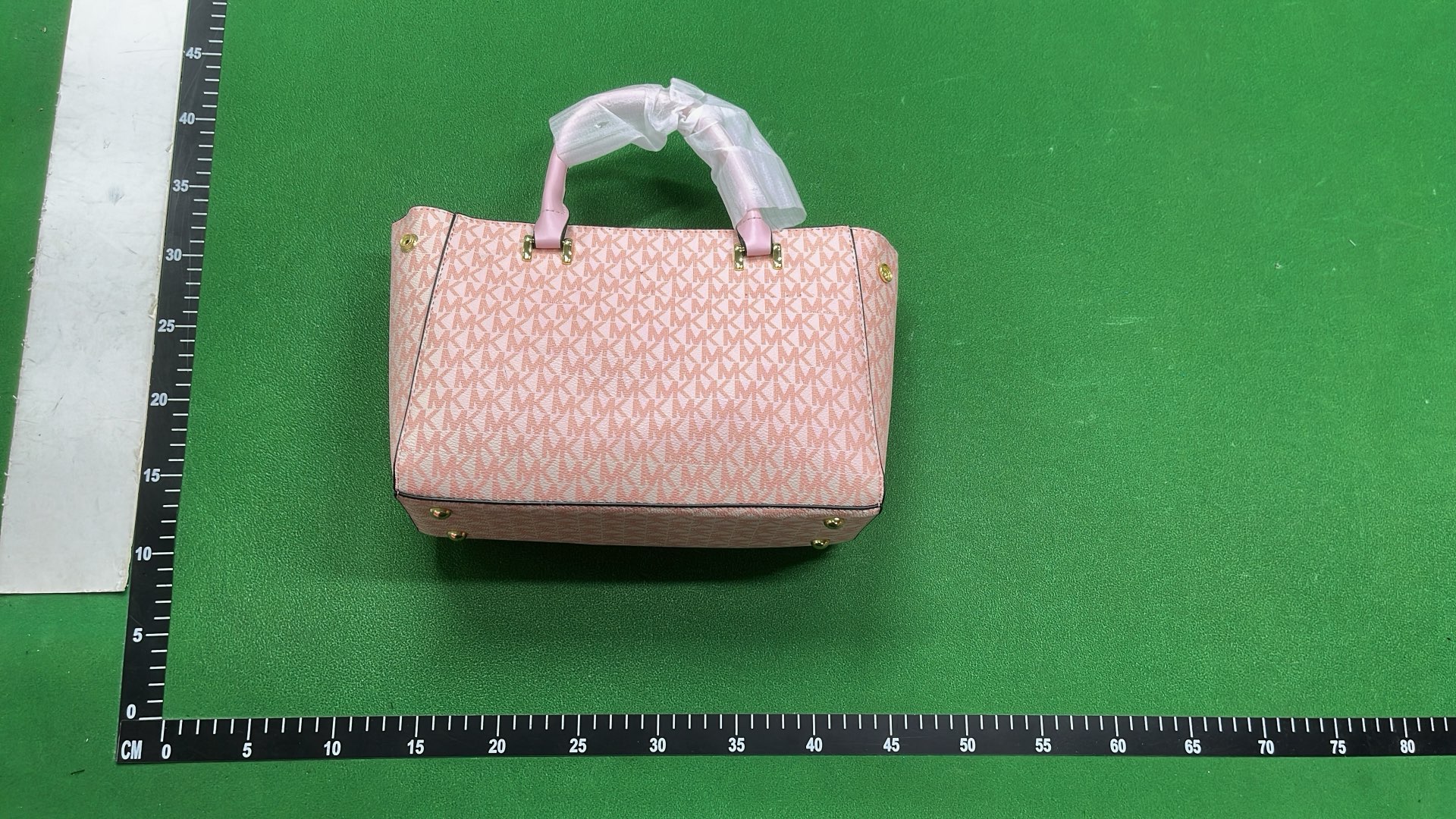 Michael Kors Logo Print Tote Bag with Gold MK Charm