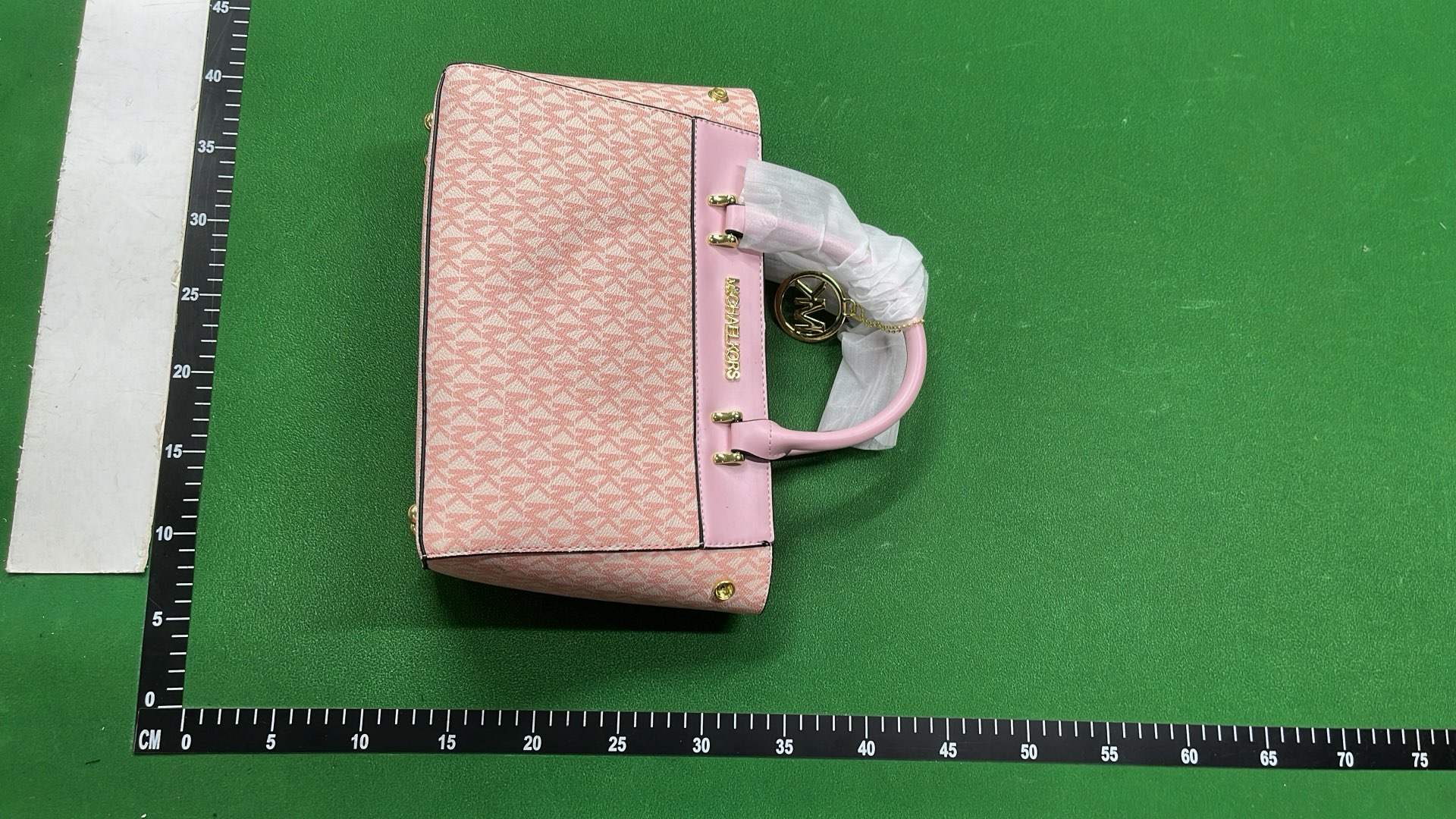 Michael Kors Logo Print Tote Bag with Gold MK Charm