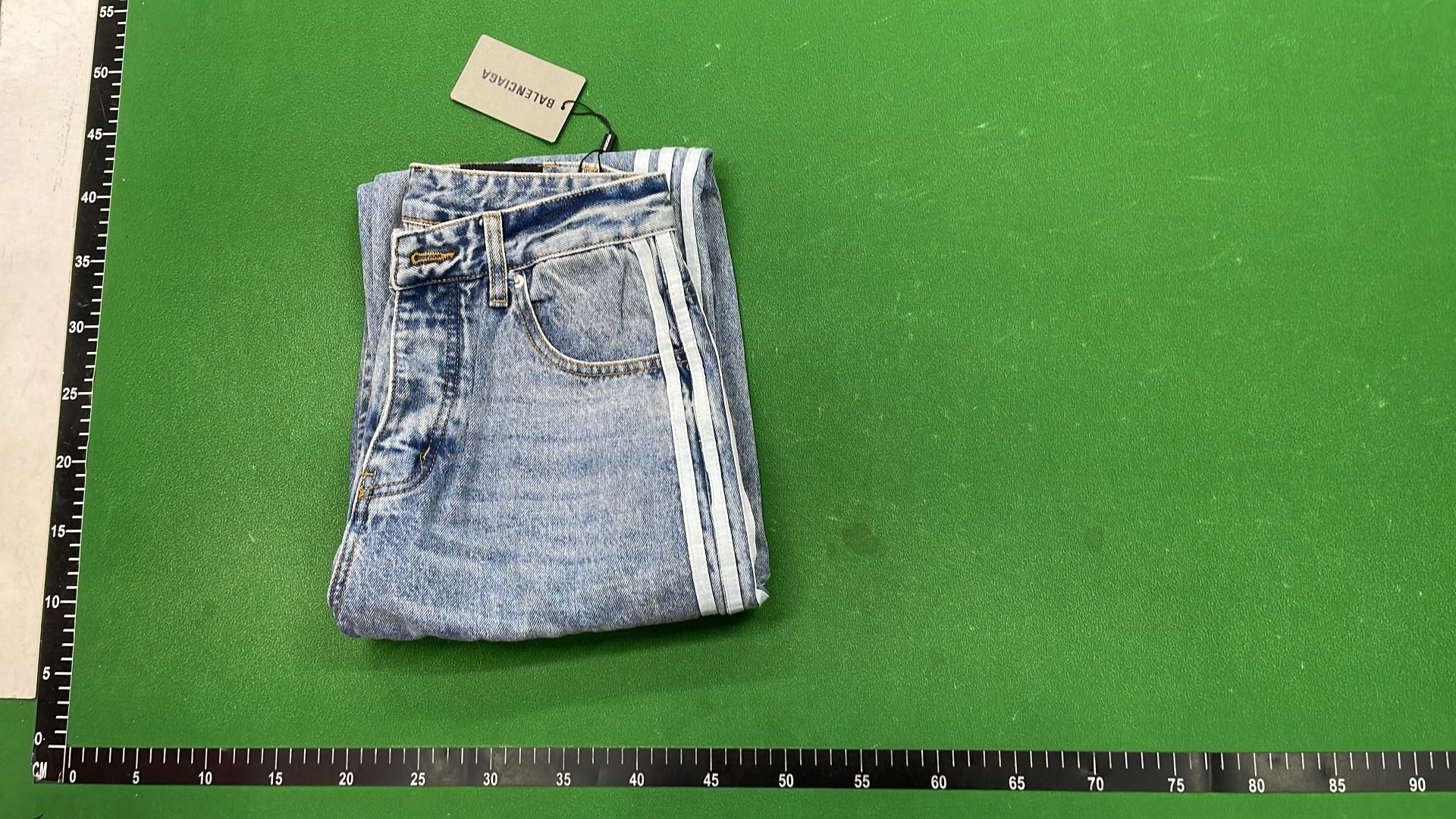 Balenciaga Denim Pants with Side Stripes
