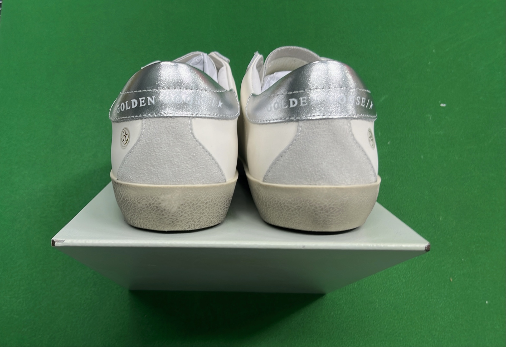 GGDBX Star Sneakers White Glitter Leather Fashion Shoes