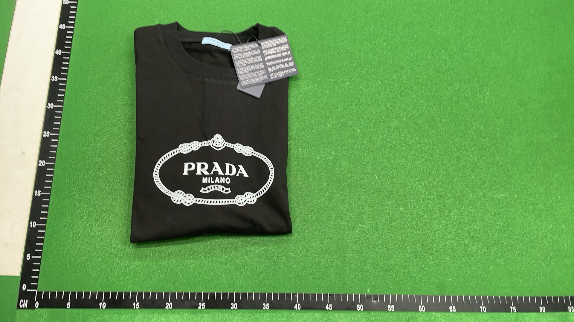 Prada Milano Black T-Shirt with Rope Logo Design