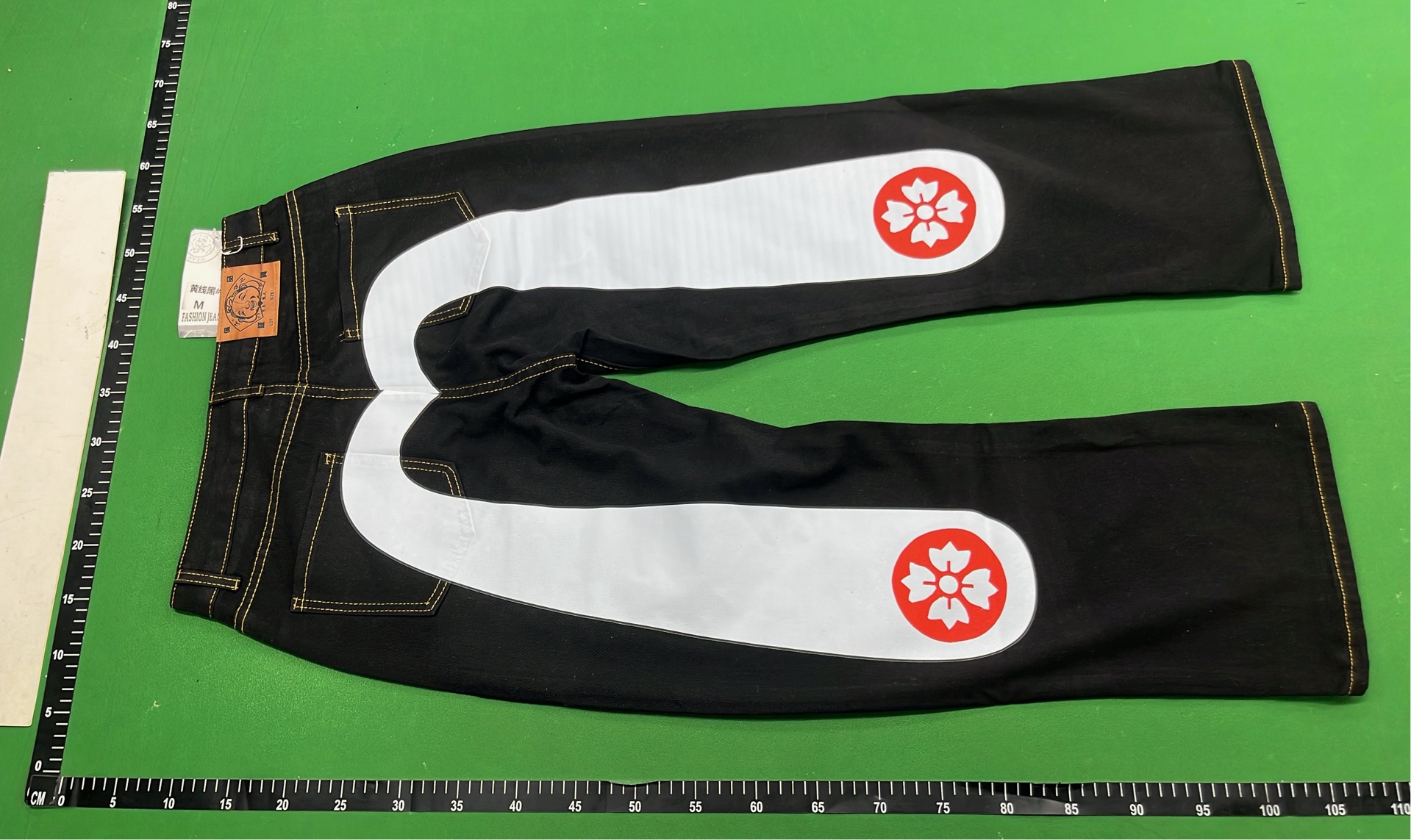 Evisu Denim Pants with Unique Artistic Designs