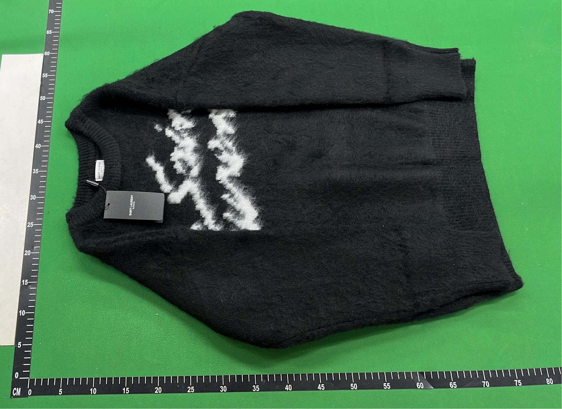 Black Graphic Sweater by Saint Laurent