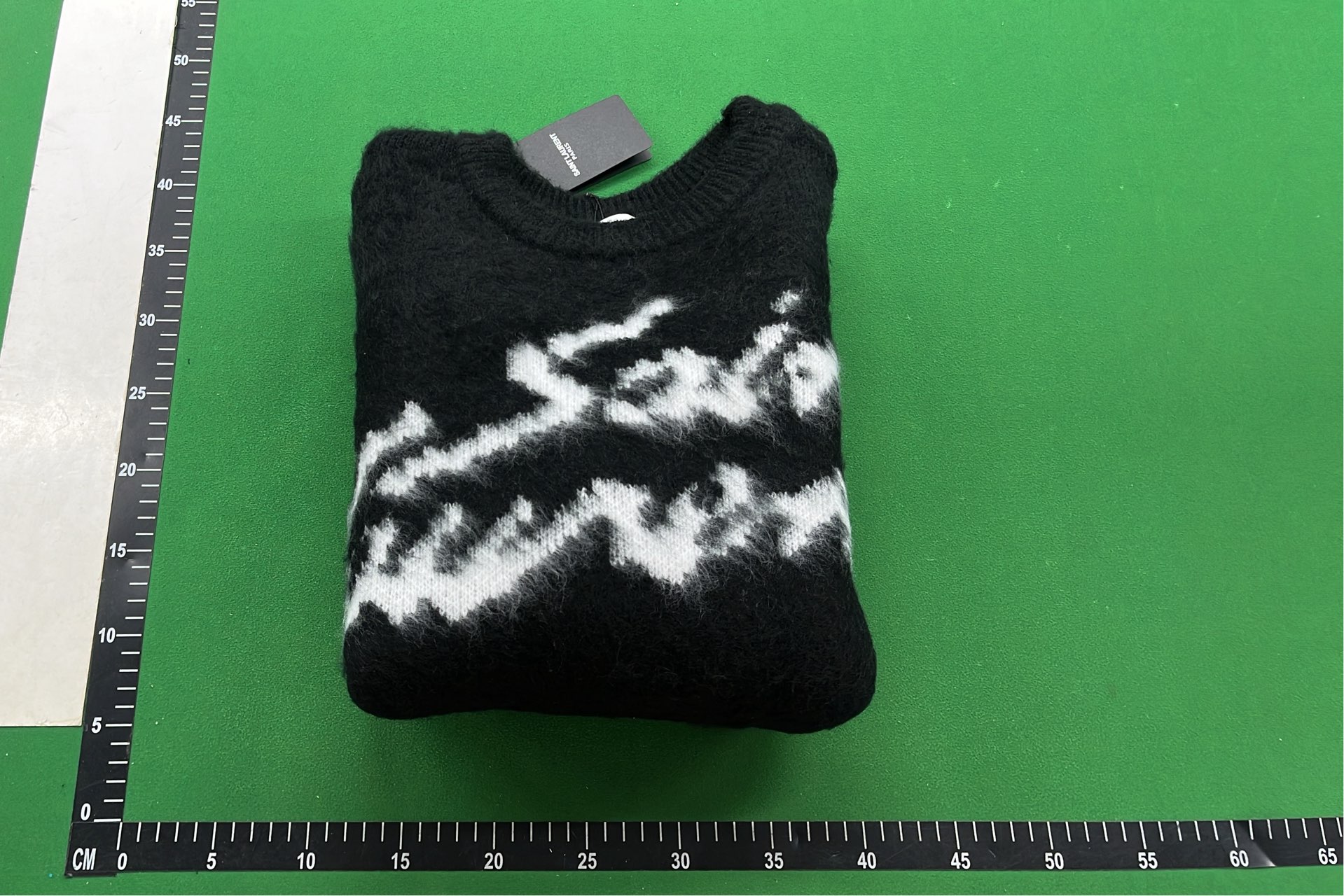 Black Graphic Sweater by Saint Laurent
