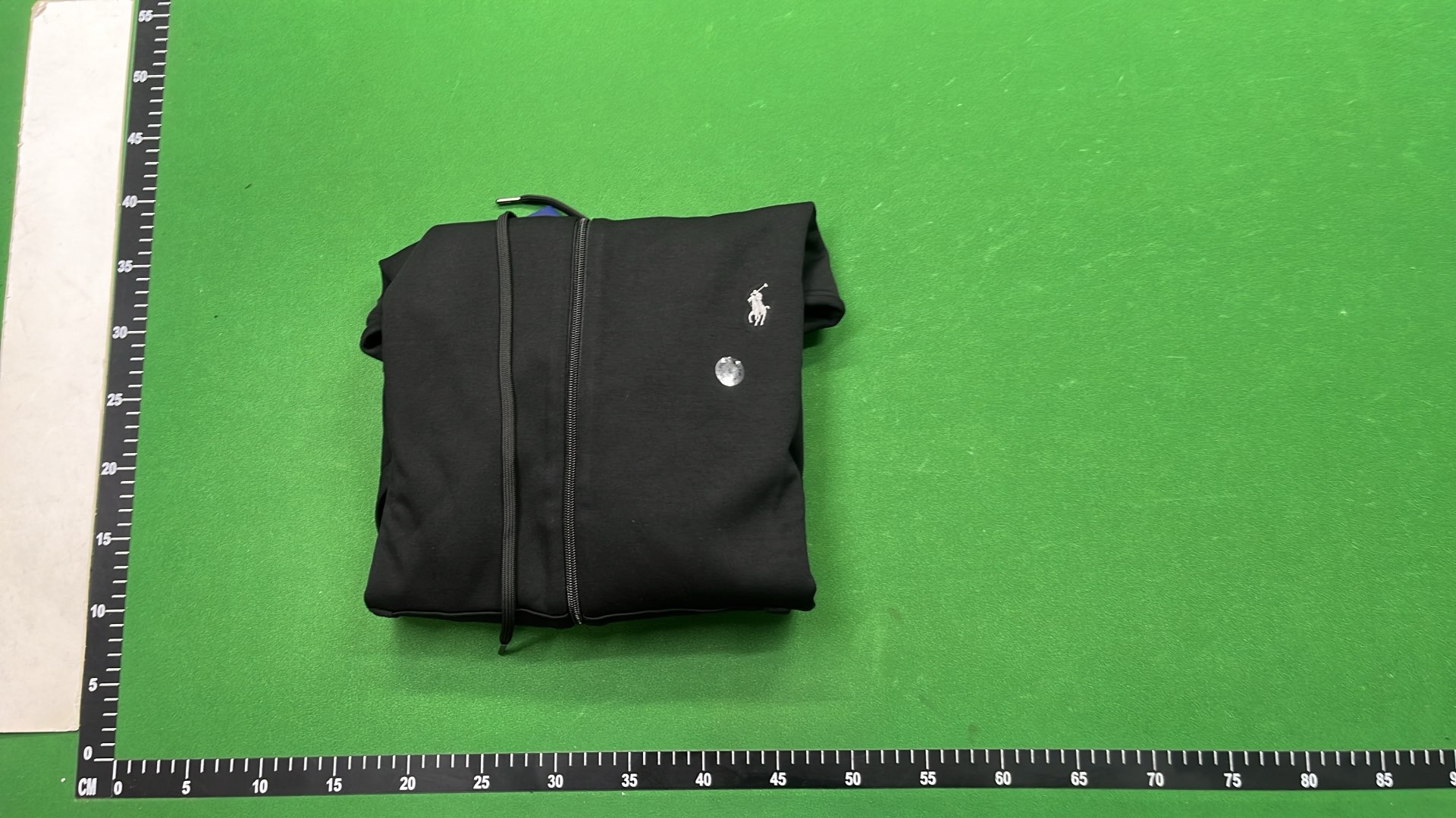 Black Zip-Up Hoodie with Pony Logo - Men's Casual Sweatshirt