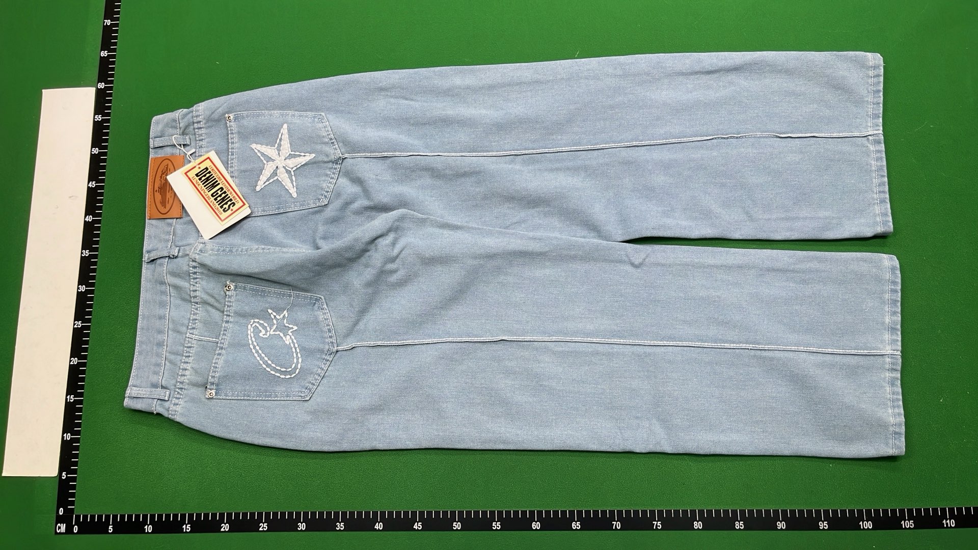 Star Embroidered Denim Shorts for Men