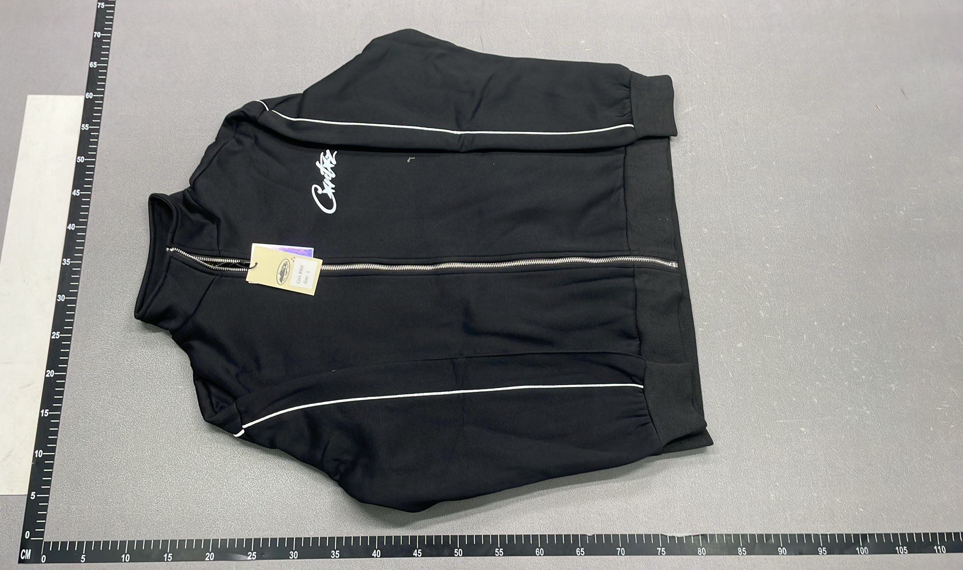 Black Crite Track Jacket and Pants Set - Stylish Streetwear Outfit