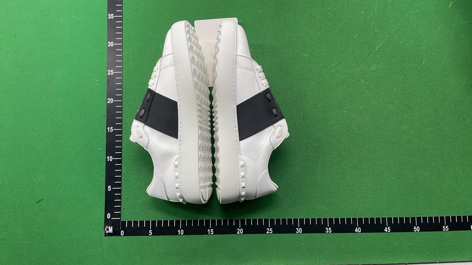 White Leather Sneakers with Black Straps
