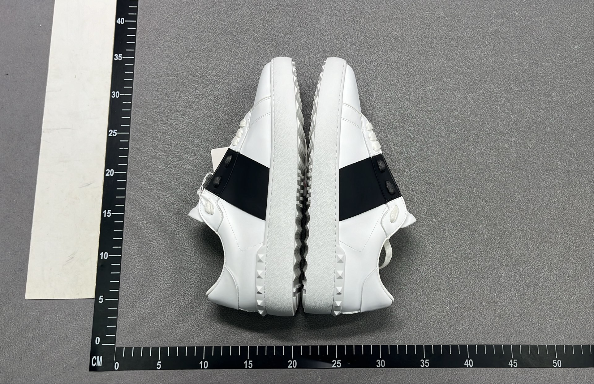 White Leather Sneakers with Black Straps