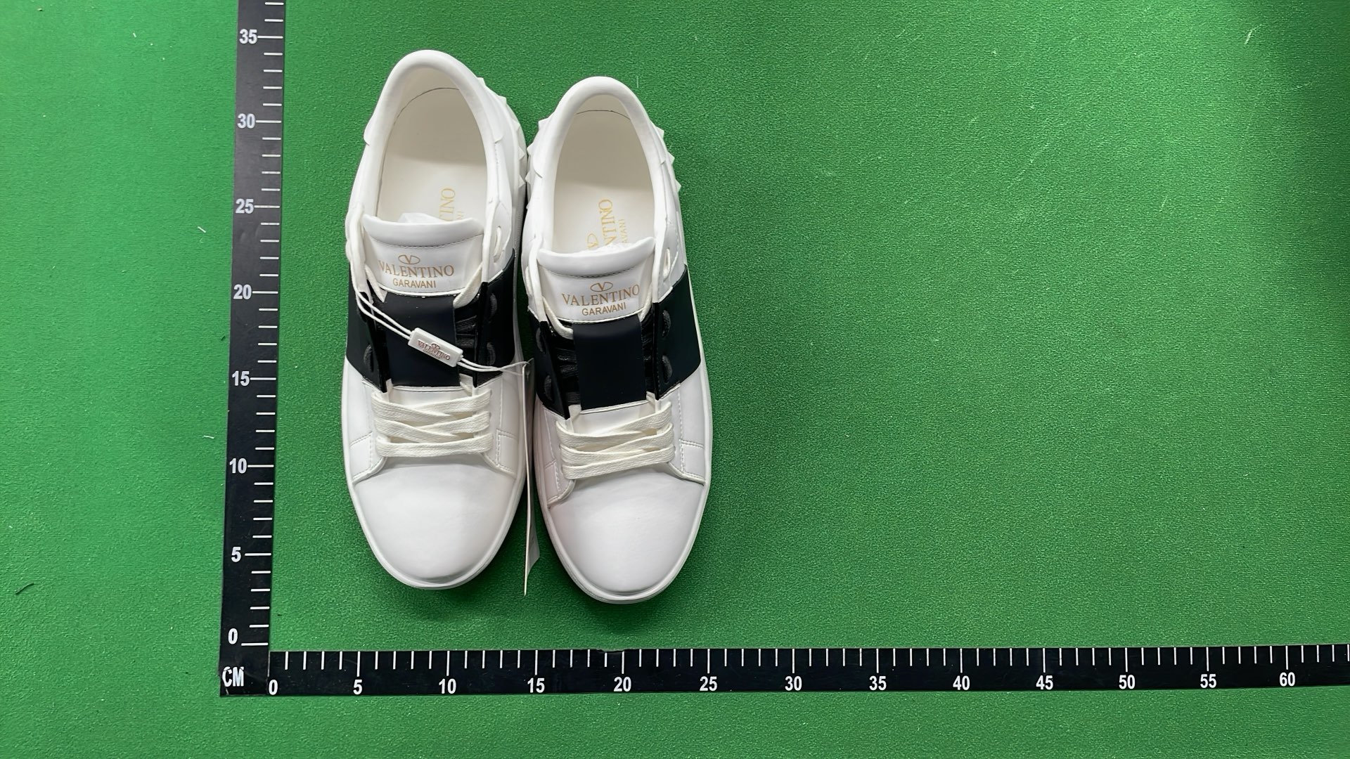White Leather Sneakers with Black Straps