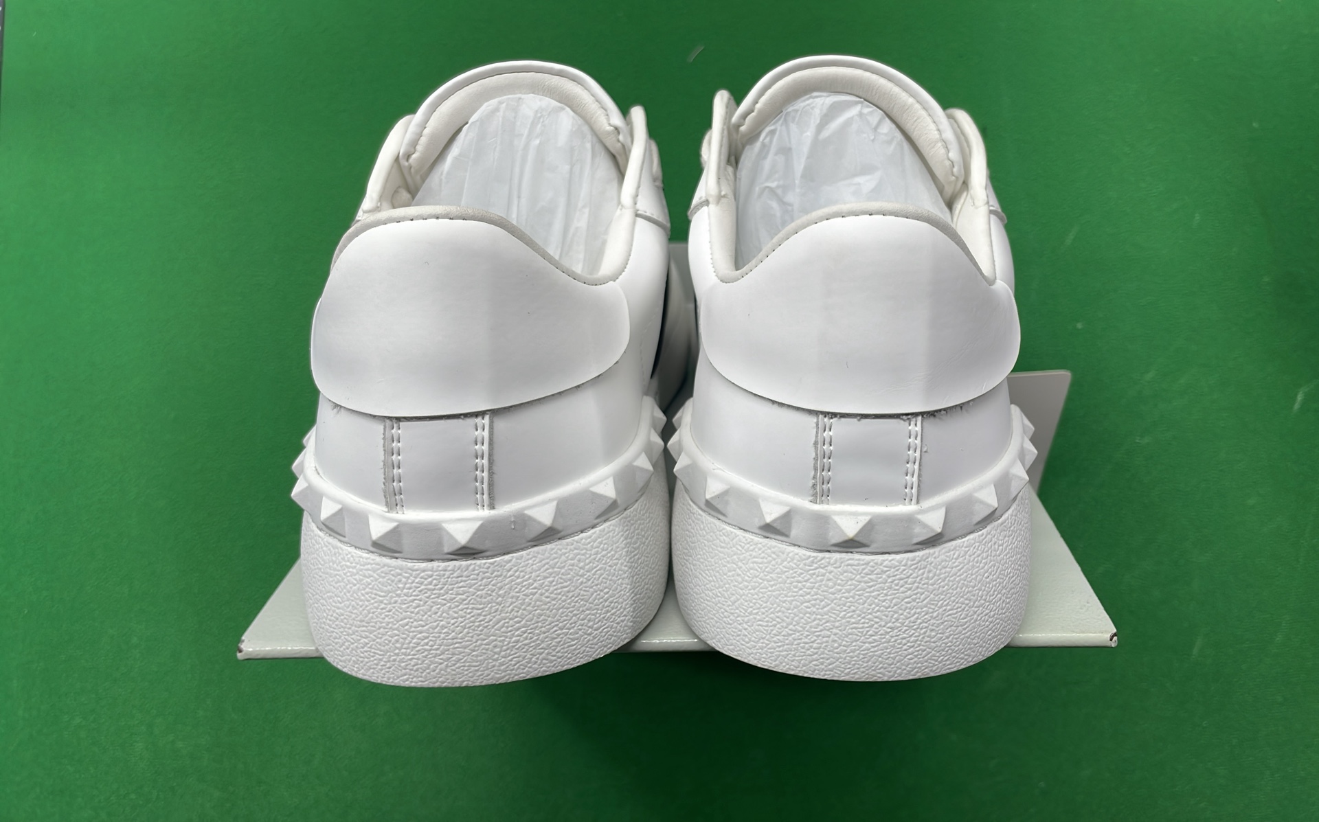 White Leather Sneakers with Black Straps