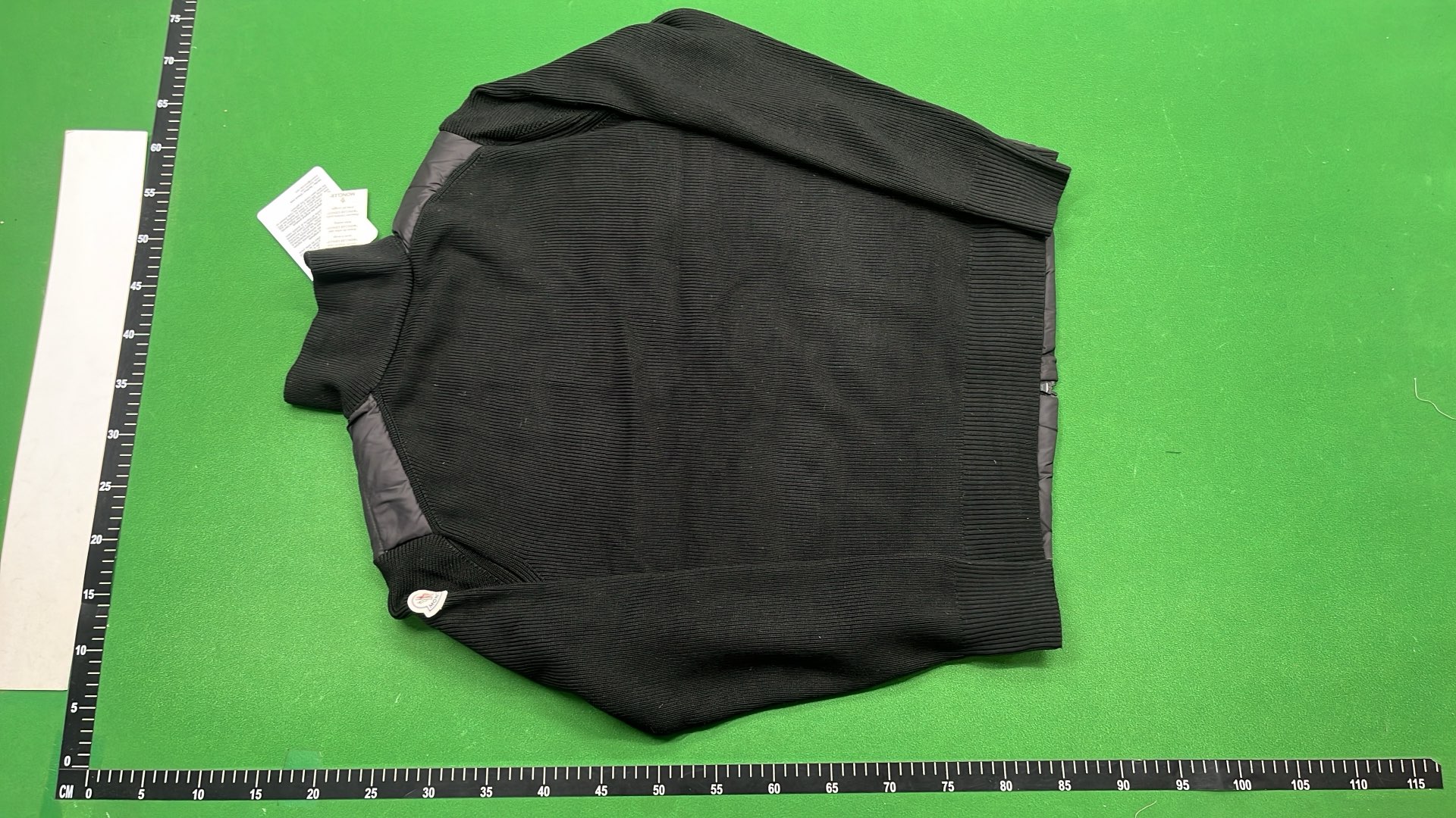 Moncler Black Quilted Hooded Jacket with Red White Blue Drawstrings