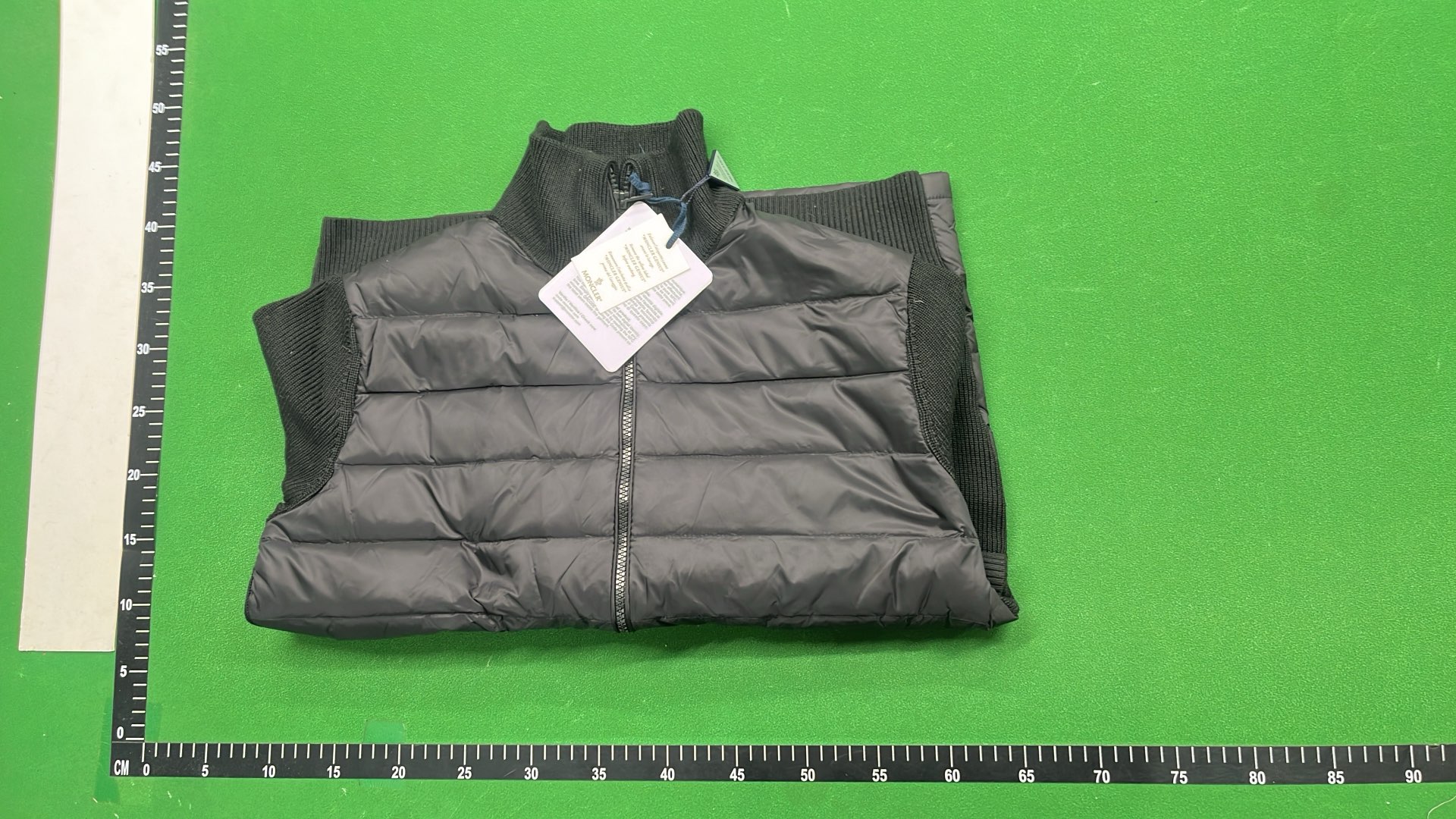 Moncler Black Quilted Hooded Jacket with Red White Blue Drawstrings