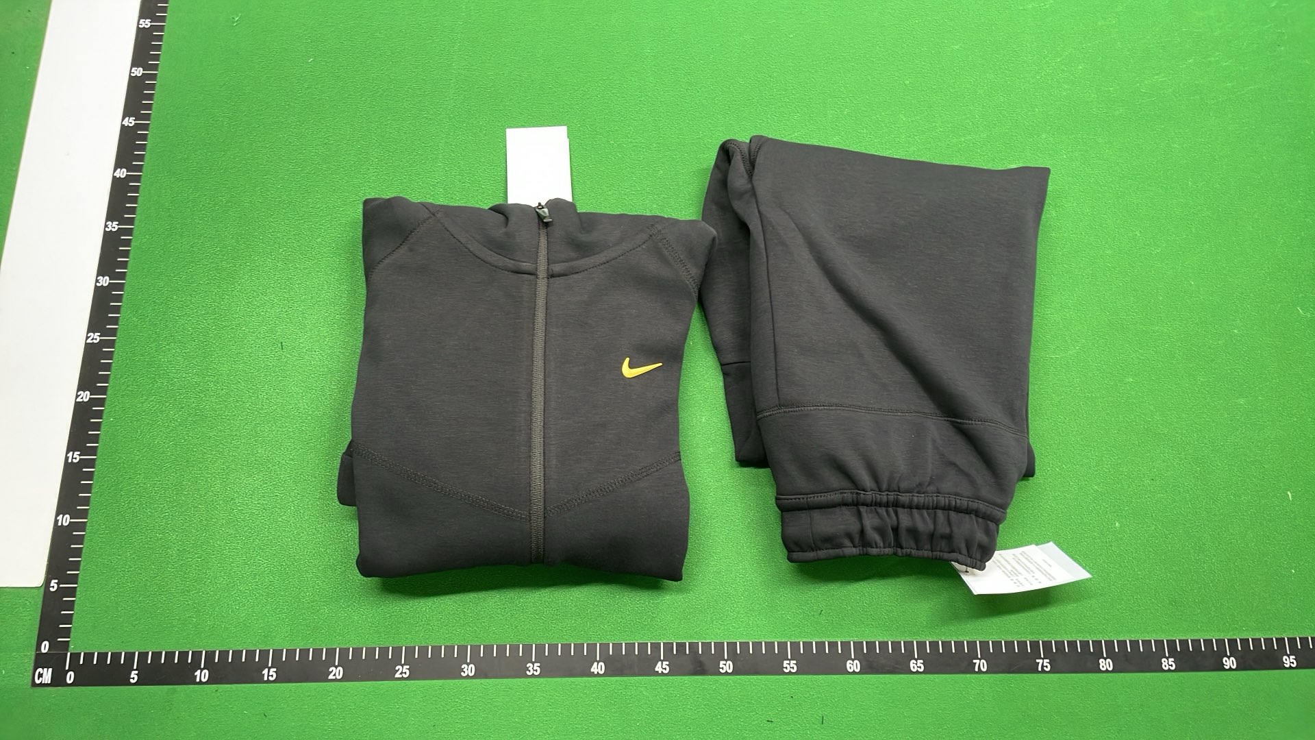 Nike Black Hoodie and Pants Set with Yellow Logo