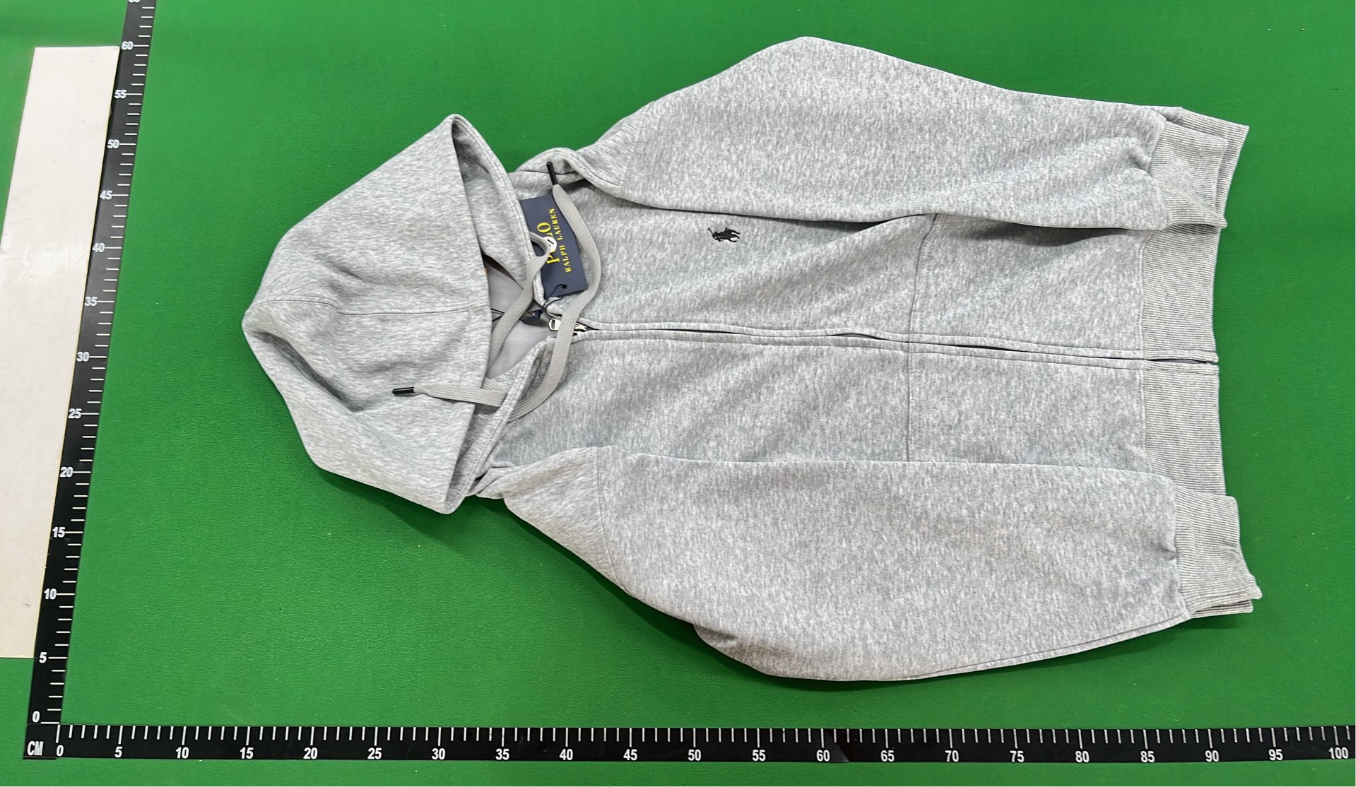 Navy Blue Full-Zip Hoodie with Red Pony Logo