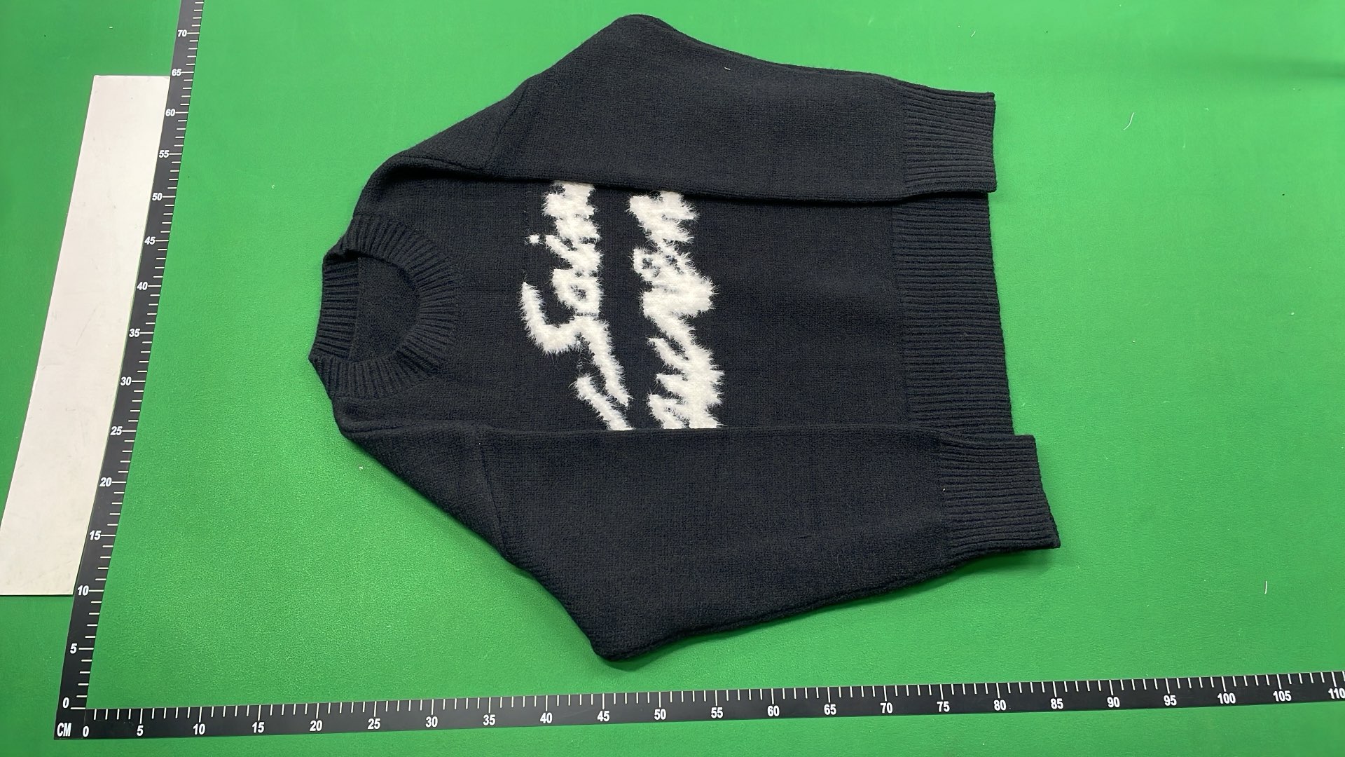 Saint Laurent Black Knit Sweater with Logo Print
