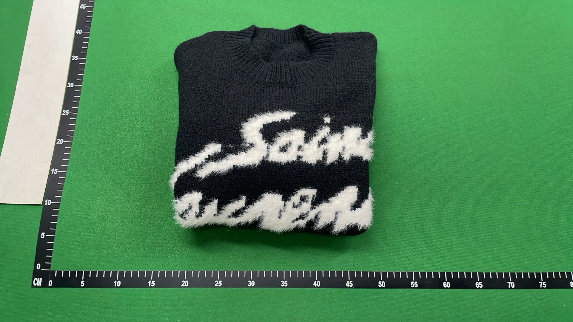 Saint Laurent Black Knit Sweater with Logo Print