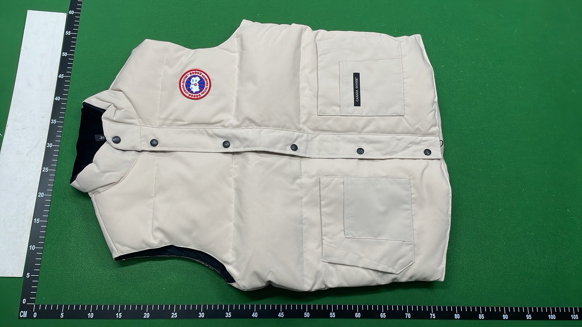 Canada Goose Grey Puffer Vest with Logo Patch