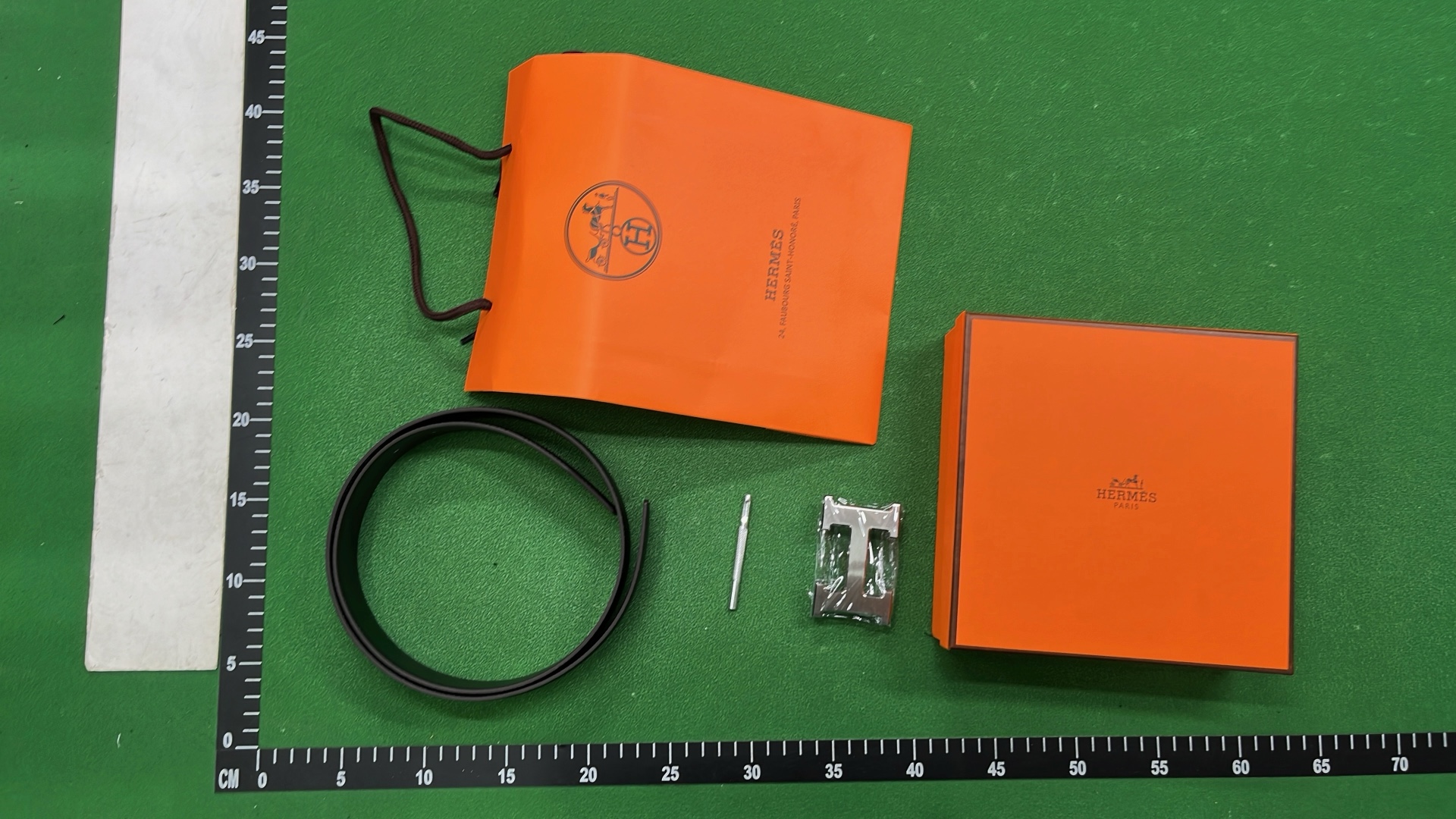 Hermes Togo Leather H Buckle Belt 38mm