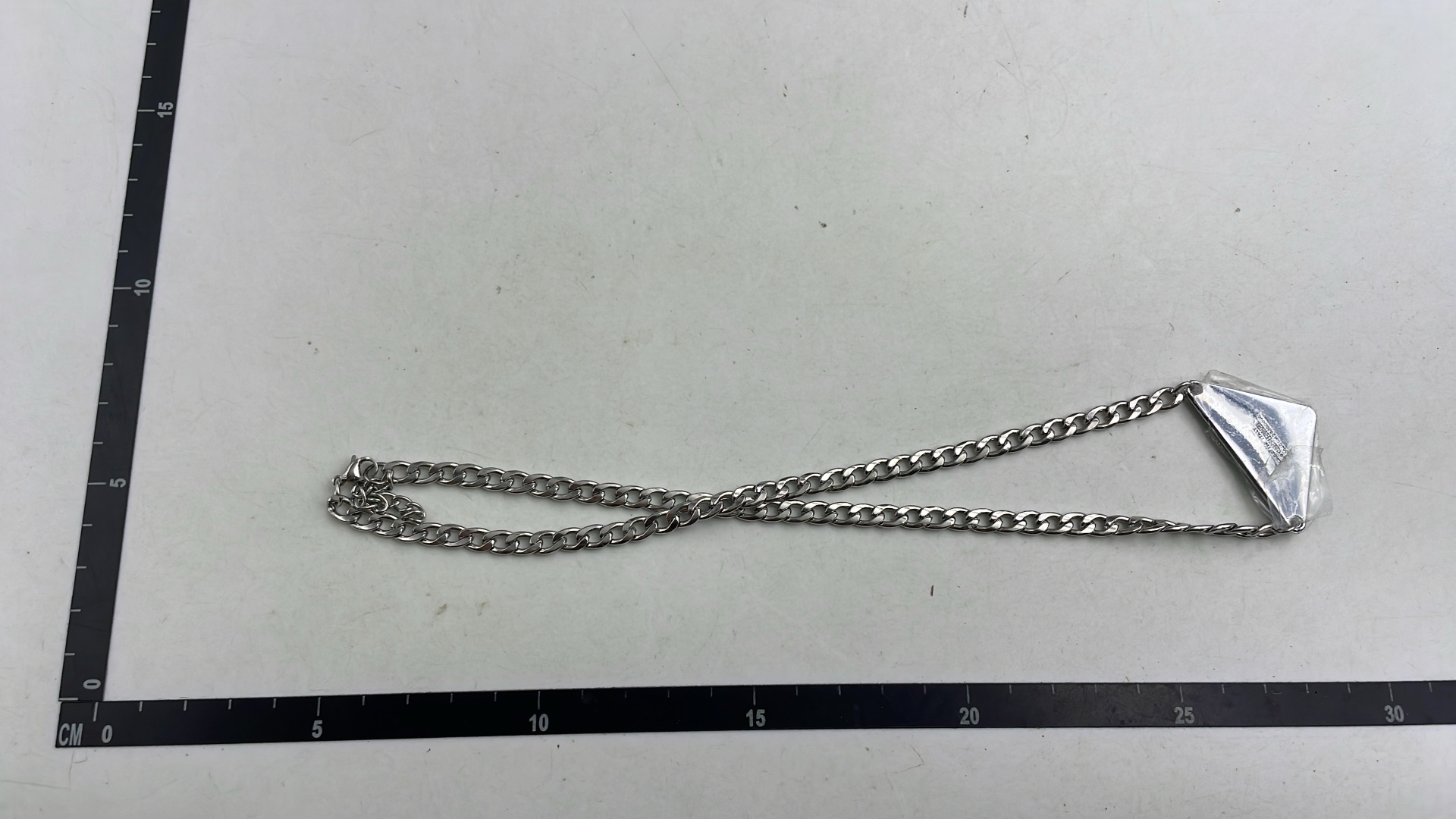 Prada Milano Triangular Chain Necklace with Logo Pendant