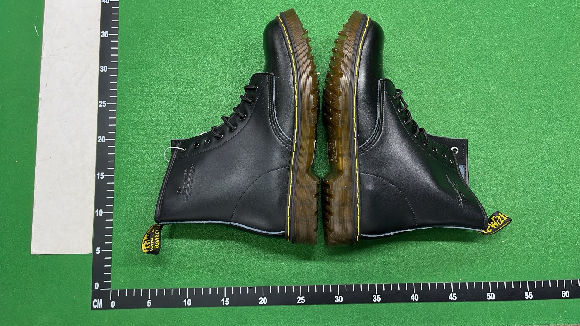 Dr. Martens 1460 Black Leather Boots with Yellow Stitching