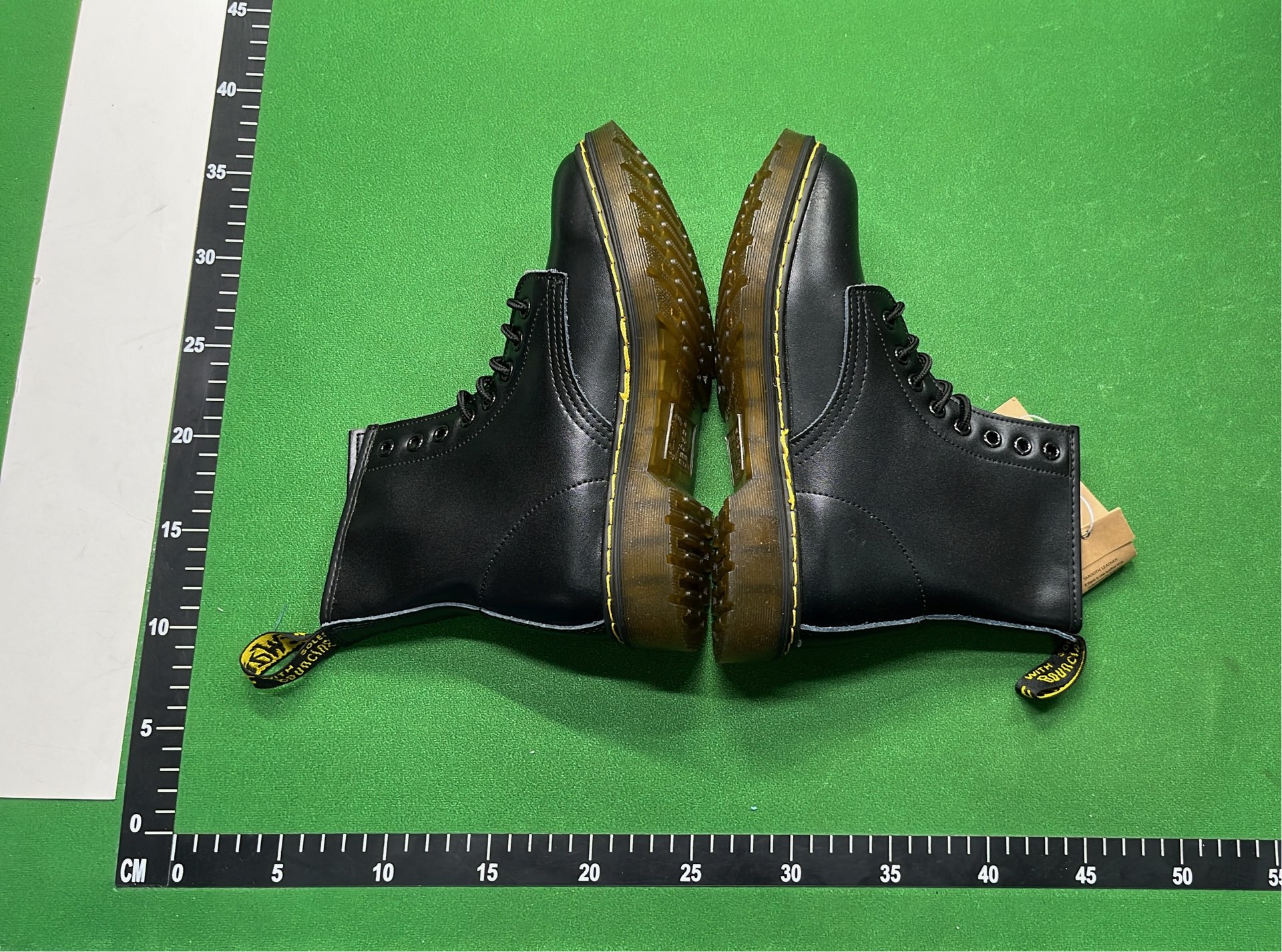 Dr. Martens 1460 Black Leather Boots with Yellow Stitching