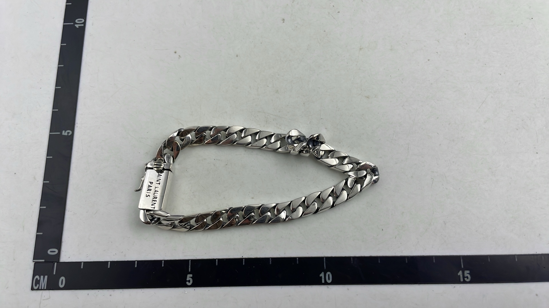 Saint Laurent Paris Silver Chain Bracelet