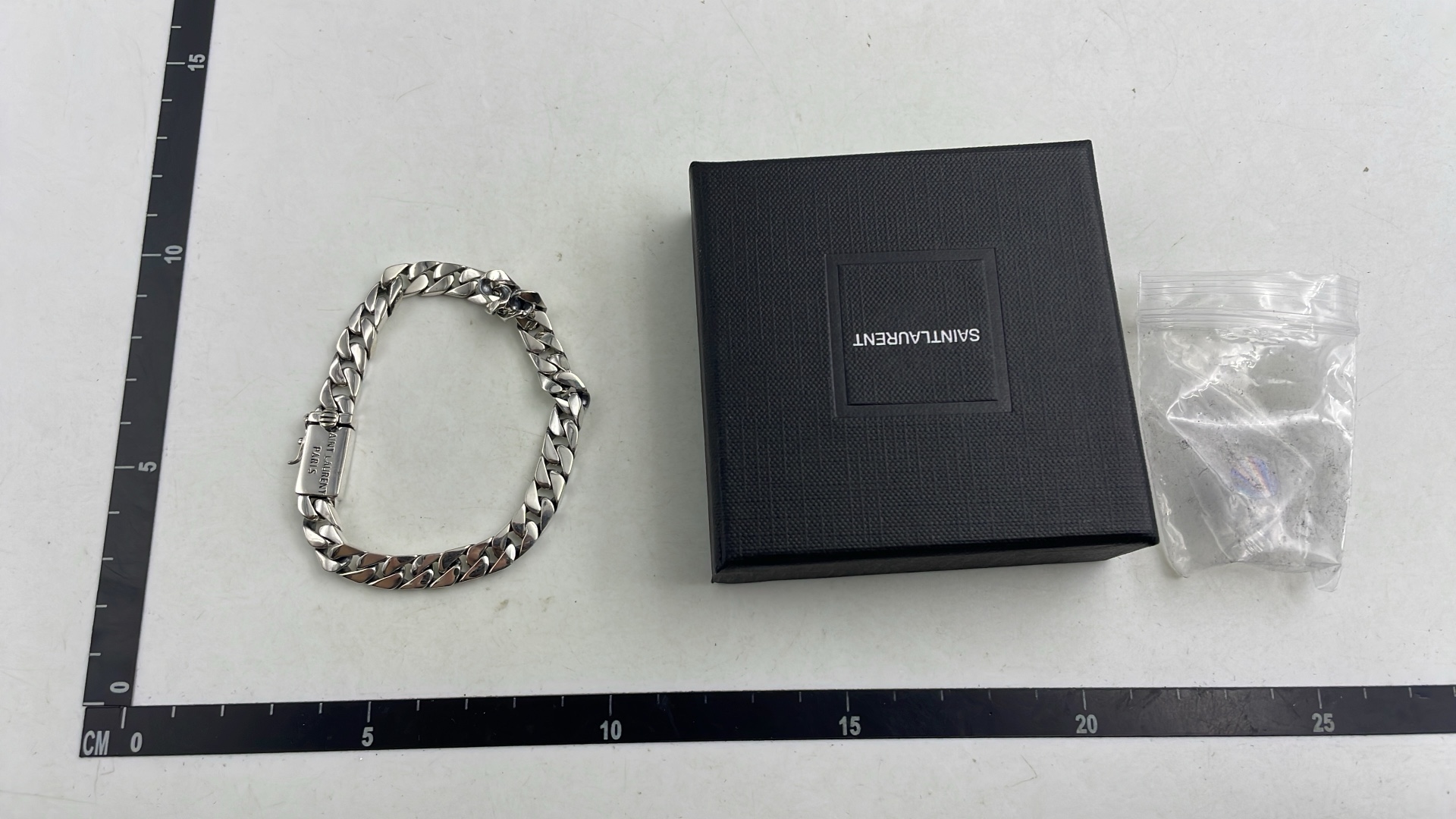 Saint Laurent Paris Silver Chain Bracelet