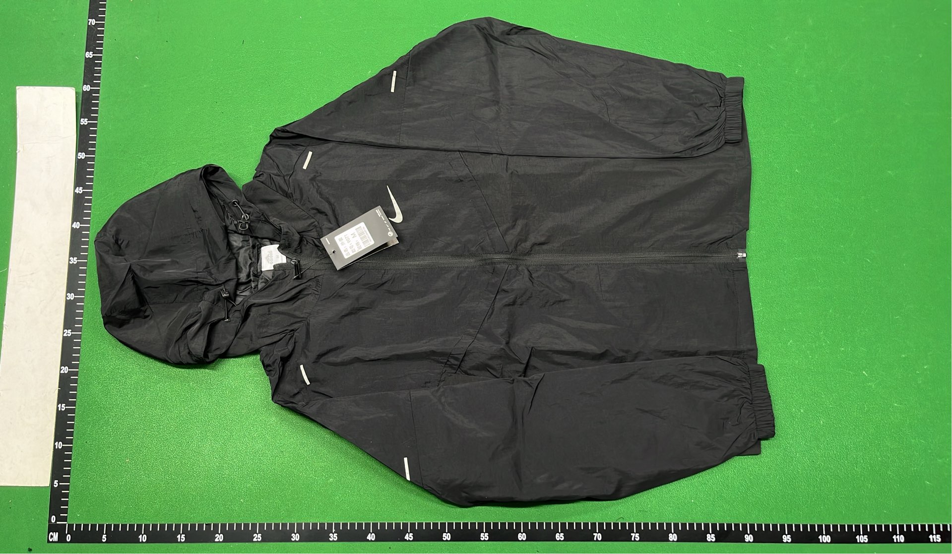 Nike Men's Black Windrunner Jacket with Hood and Reflective Logo
