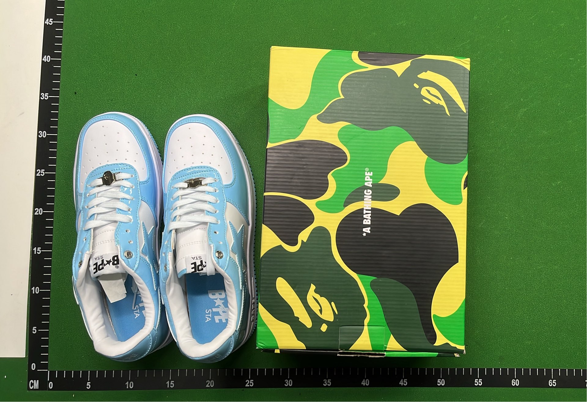 BAPE STA Low Top Sneakers - Multi-Color Stars Design