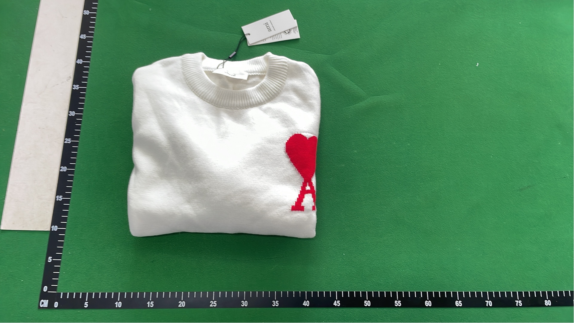White Long Sleeve Sweatshirt with Red Patch Design